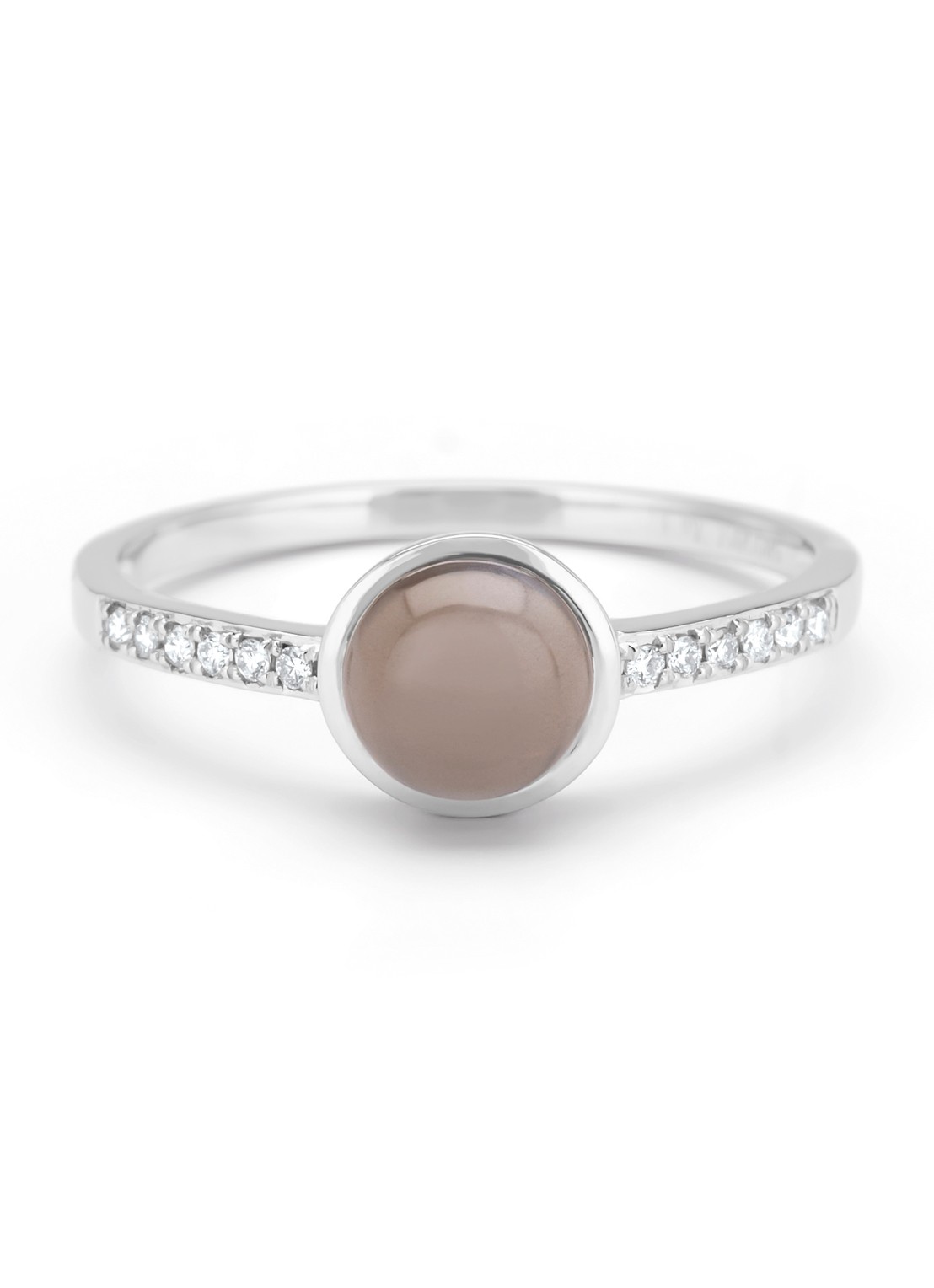 Diamond Point Witgouden ring, 0.96 ct maansteen, Little Drops - detail 4 witgoud
