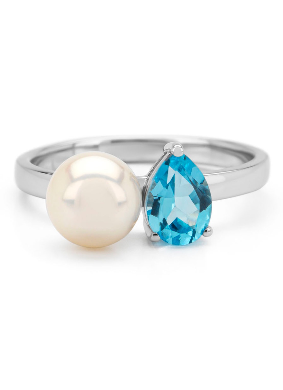 Diamond Point Witgouden ring, 0.98 ct topaas, Rivièra - detail 3 witgoud