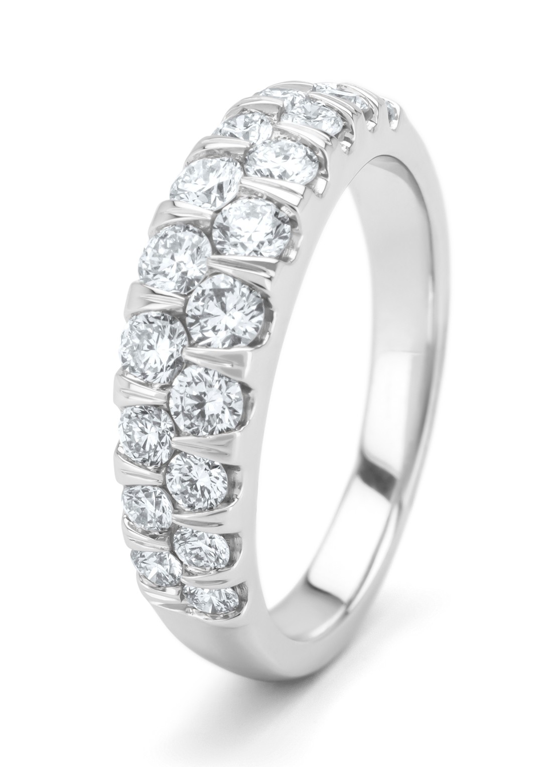 Diamond Point Witgouden ring, 1.05 ct diamant, Caviar - detail 3 witgoud