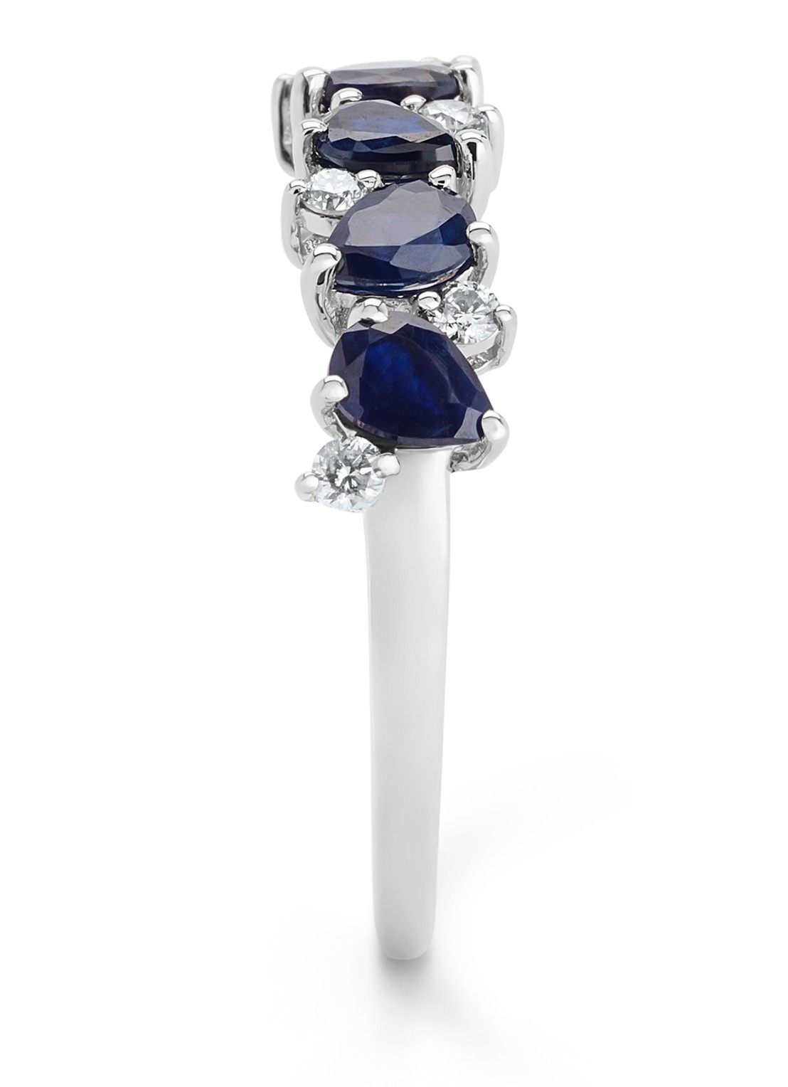 Diamond Point Witgouden ring, 1.19 ct blauwe saffier, Eden - detail 2 witgoud