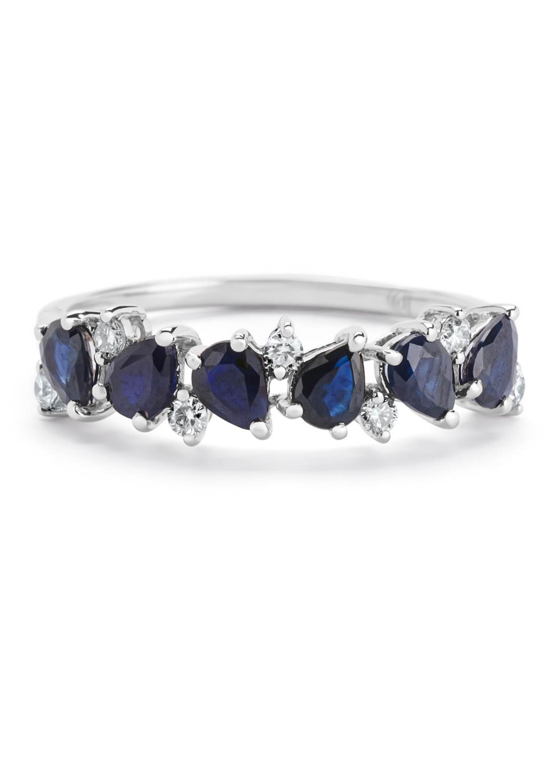 Diamond Point Witgouden ring, 1.19 ct blauwe saffier, Eden - detail 3 witgoud