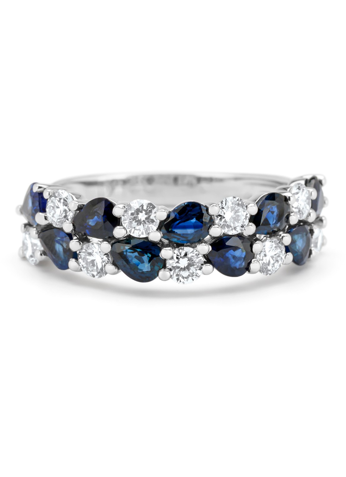 Diamond Point Witgouden ring, 1.65 ct blauwe saffier, Eden - detail 4 witgoud