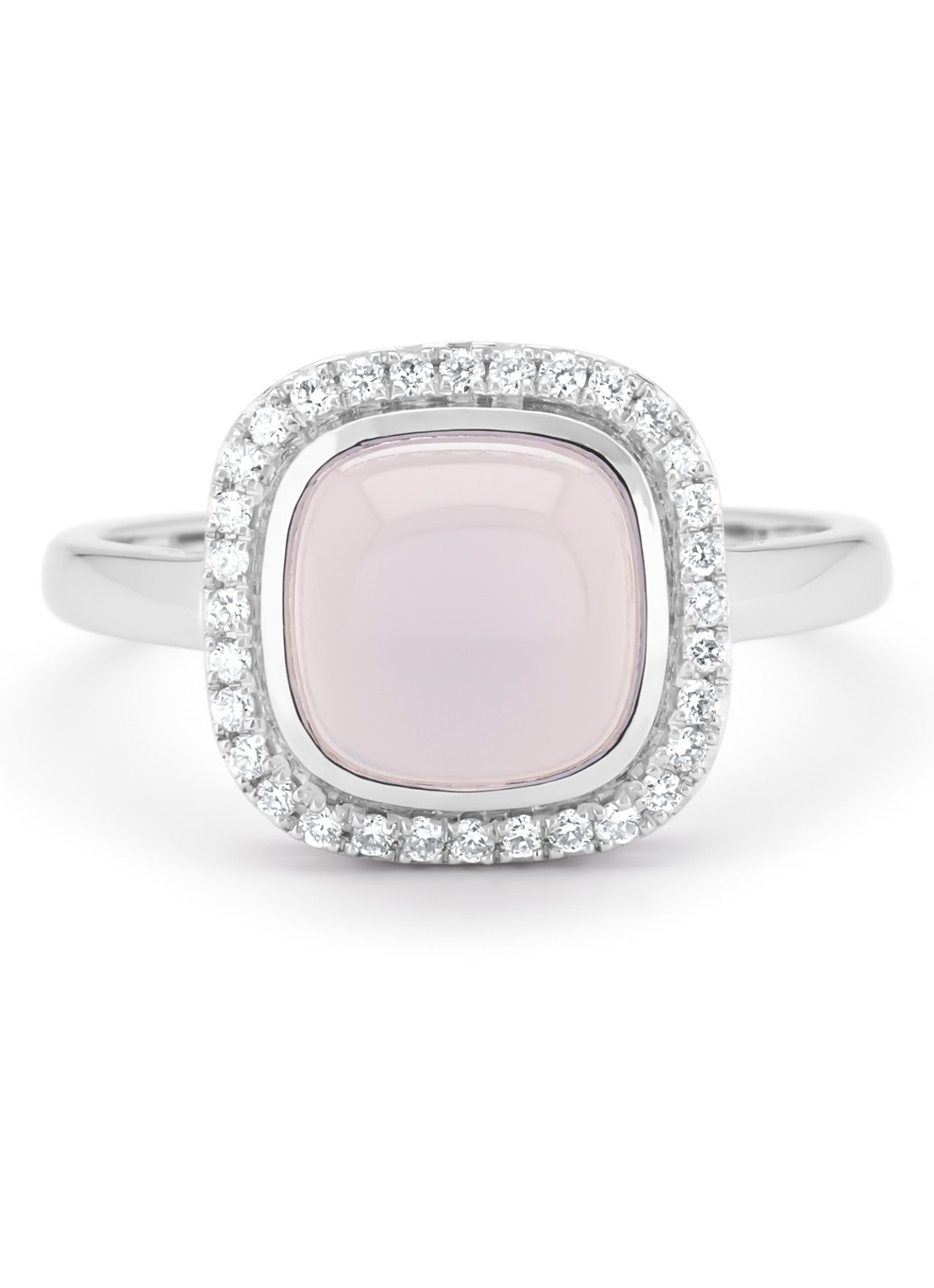 Diamond Point Witgouden ring, 2.45 ct blauwe chalcedoon, Little Drops - detail 4 witgoud