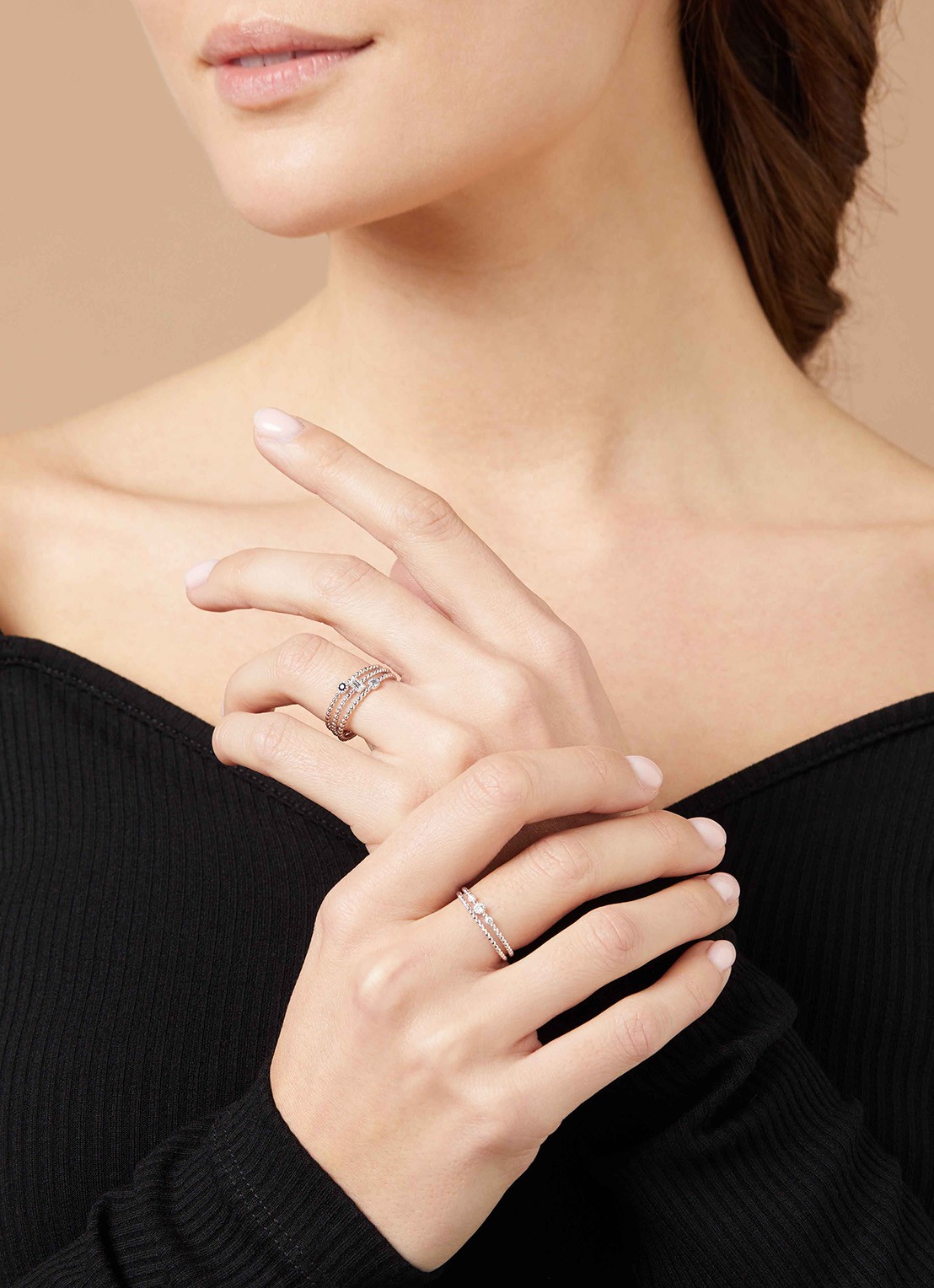 Diamond Point Witgouden ring Joy - detail witgoud