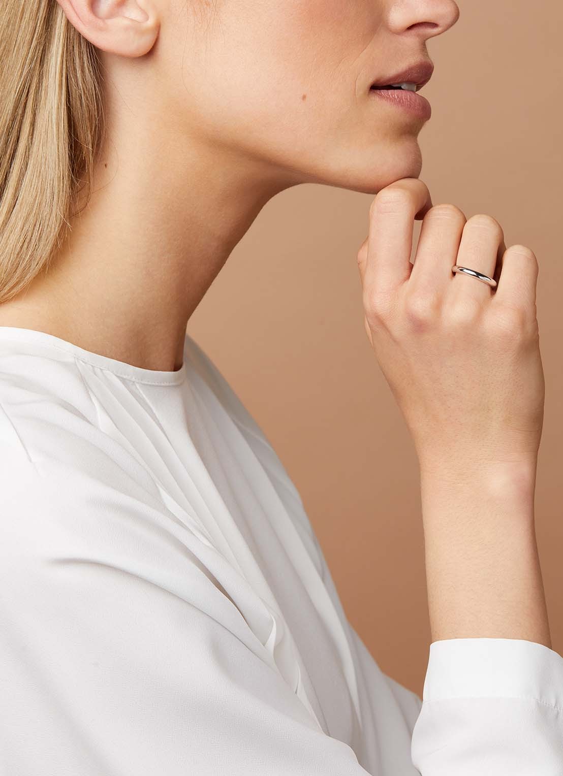 Diamond Point Witgouden ring Wedding - voorkant 2 witgoud