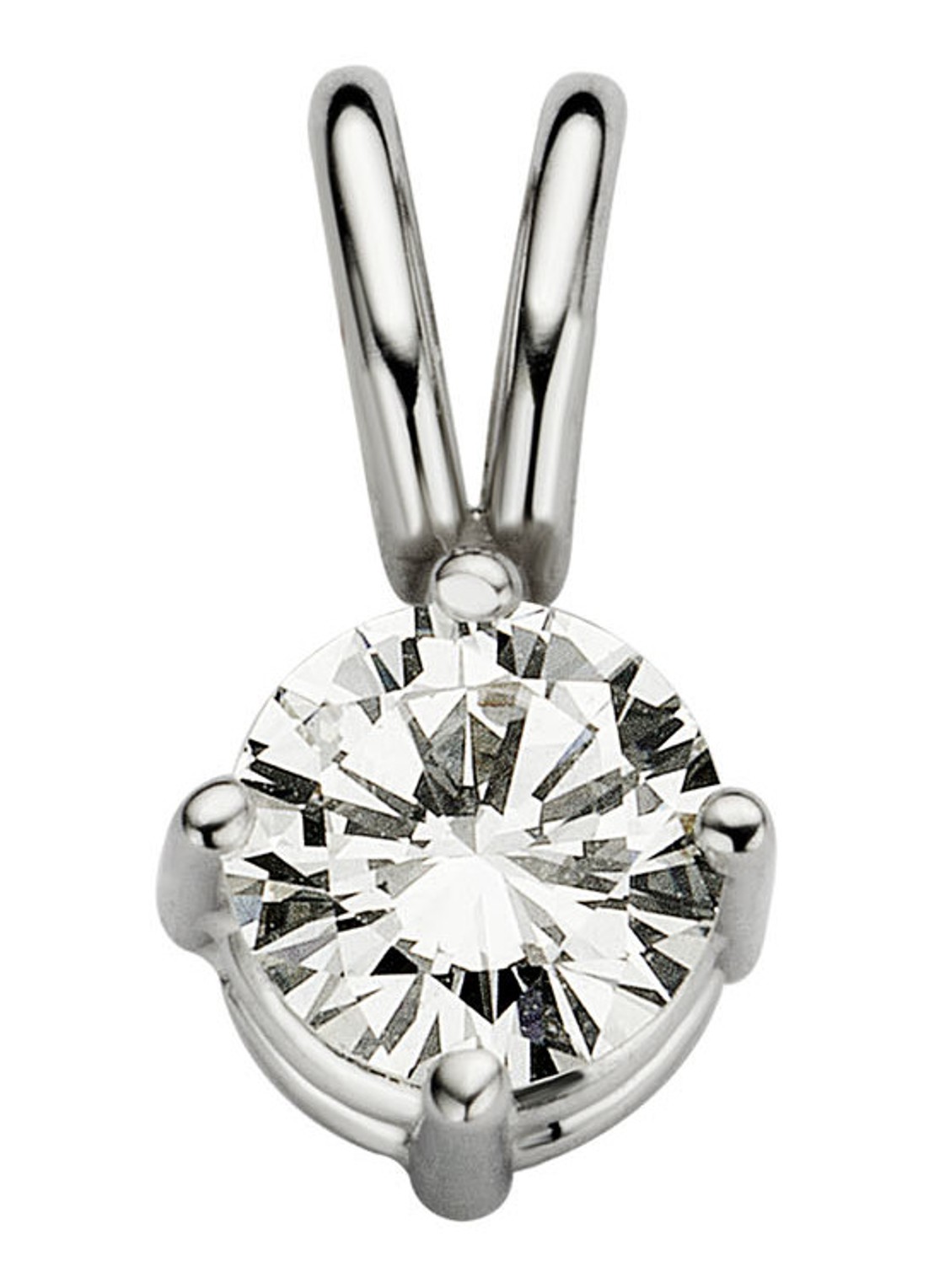 Diamond Point Witgouden solitair groeibriljant hanger, 0.23 ct. 0.23 ct diamant Groeibriljant - voorkant 2 witgoud