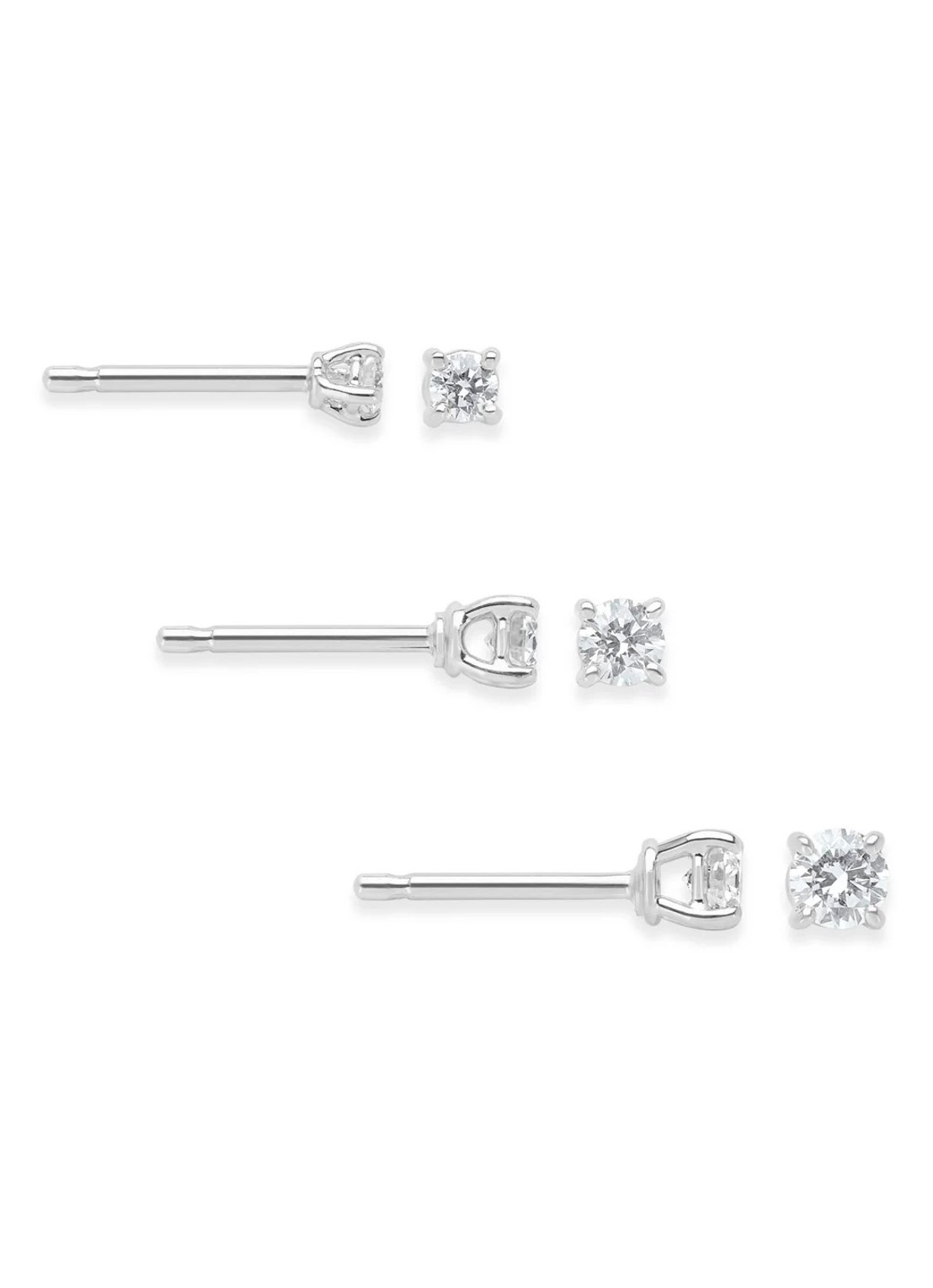 Diamond Point Witgouden solitair groeibriljant oorstekers, 0.04 ct. 0.04 ct diamant Groeibriljant - detail 3 witgoud