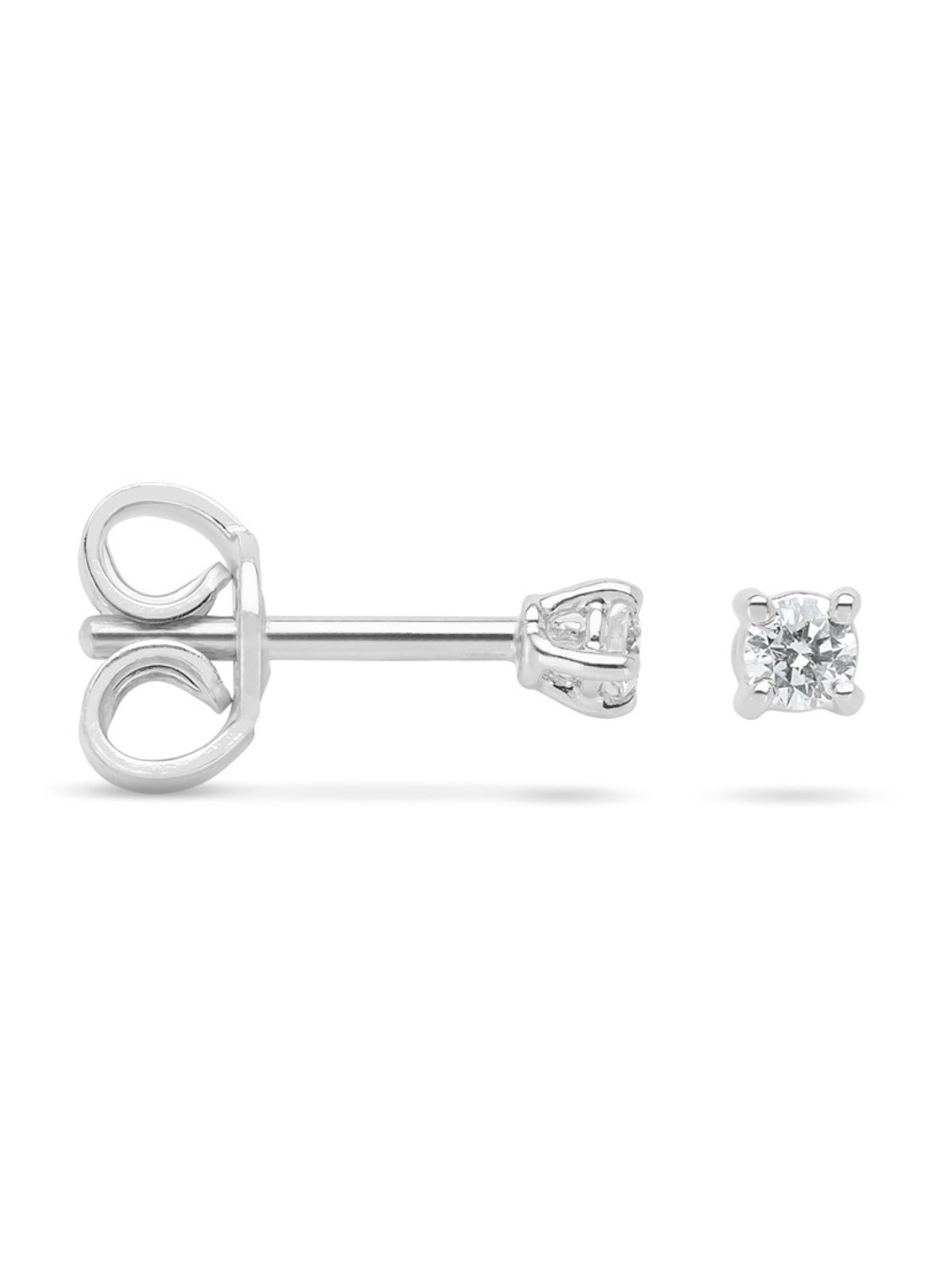 Diamond Point Witgouden solitair groeibriljant oorstekers, 0.06 ct. 0.06 ct diamant Groeibriljant - voorkant witgoud