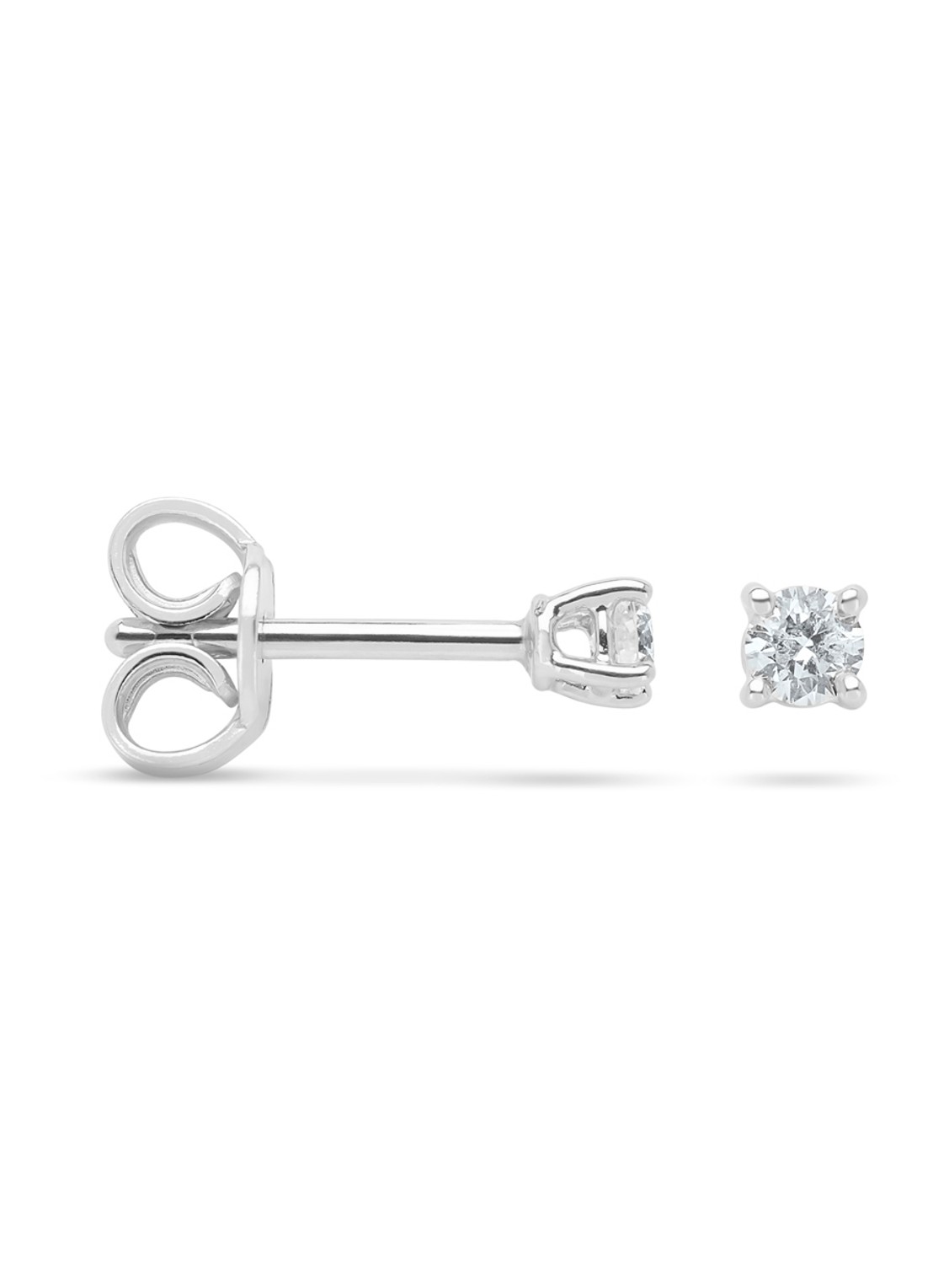 Diamond Point Witgouden solitair groeibriljant oorstekers, 0.12 ct. 0.12 ct diamant Groeibriljant - voorkant witgoud