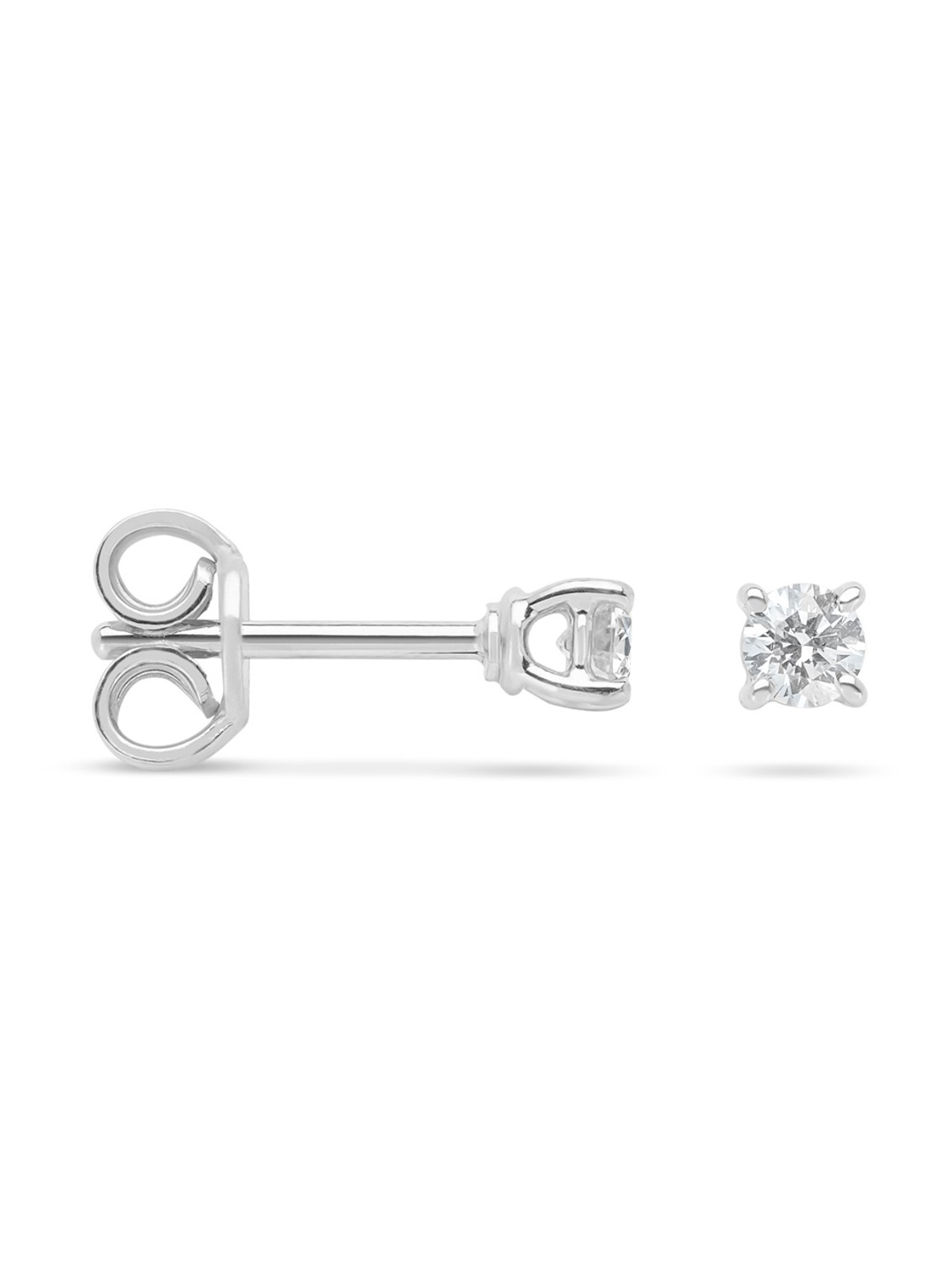 Diamond Point Witgouden solitair groeibriljant oorstekers, 0.18 ct. 0.18 ct diamant Groeibriljant - voorkant witgoud