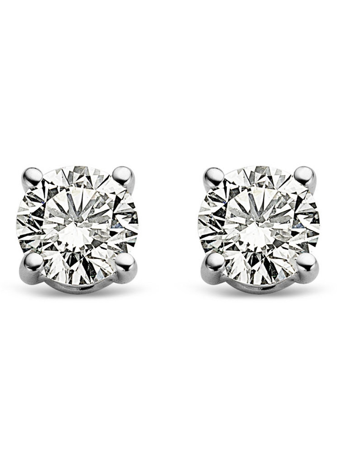 Diamond Point Witgouden solitair groeibriljant oorstekers, 0.24 ct. 0.24 ct diamant Groeibriljant - voorkant witgoud