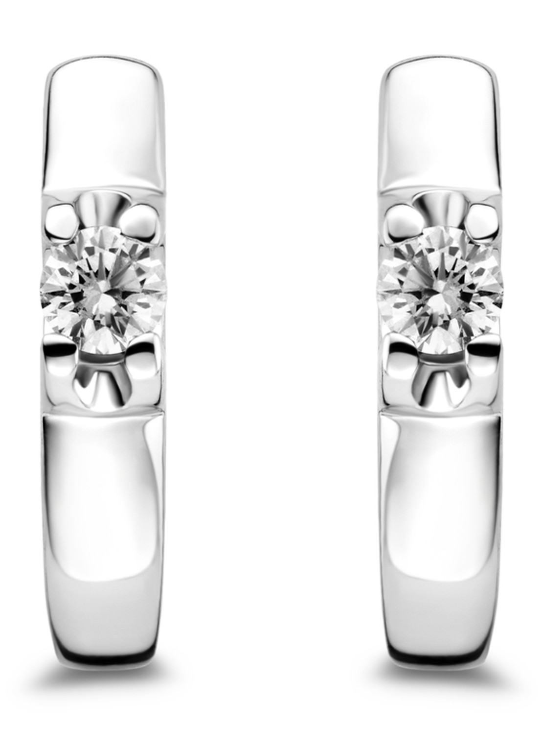 Diamond Point Witgouden solitair groeibriljant oorstekers, 0.26 ct. 0.26 ct diamant Groeibriljant - voorkant witgoud