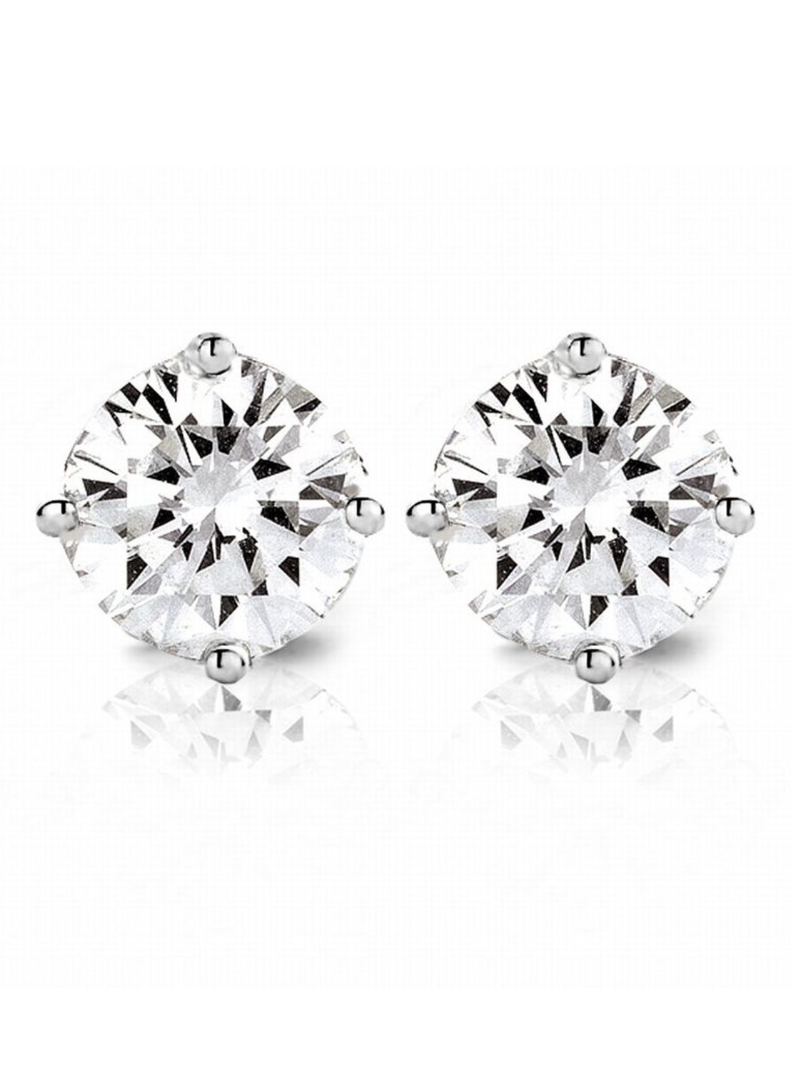 Diamond Point Witgouden solitair groeibriljant oorstekers, 0.48 ct. 0.48 ct diamant Groeibriljant - voorkant witgoud