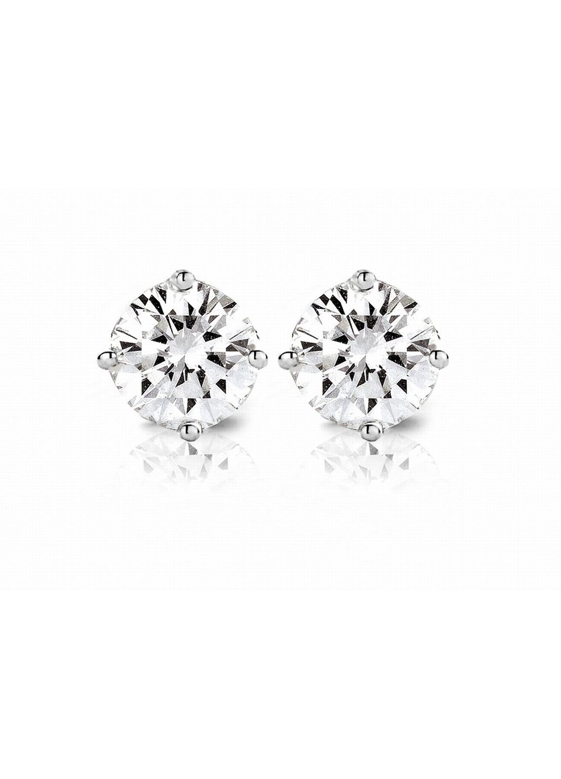 Diamond Point Witgouden solitair groeibriljant oorstekers, 0.60 ct. 0.60 ct diamant Groeibriljant - voorkant 2 witgoud