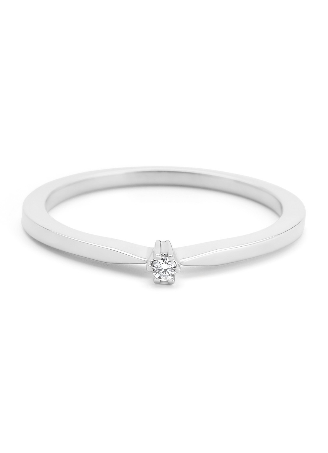 Diamond Point Witgouden solitair groeibriljant ring, 0.02 ct. 0.02 ct diamant Groeibriljant - detail 4 witgoud