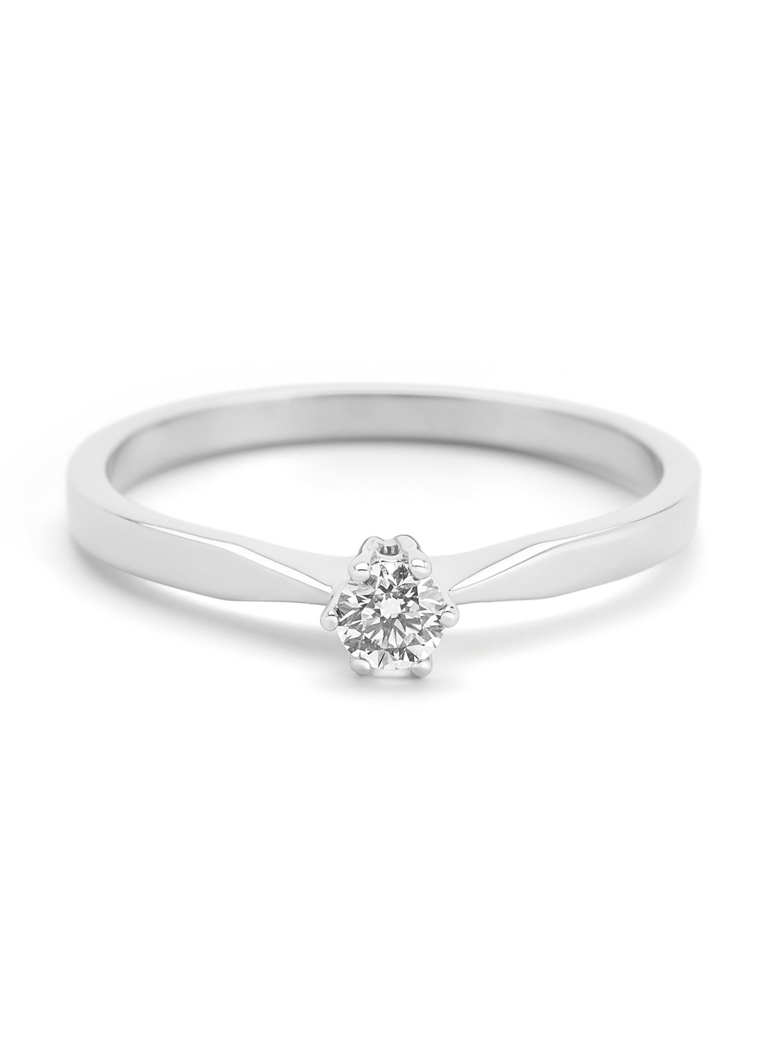 Diamond Point Witgouden solitair groeibriljant ring, 0.14 ct. 0.14 ct diamant Groeibriljant - detail 4 witgoud