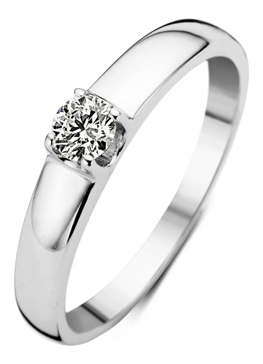 Diamond Point Witgouden solitair groeibriljant ring, 0.23 ct. 0.23 ct diamant Groeibriljant - voorkant witgoud