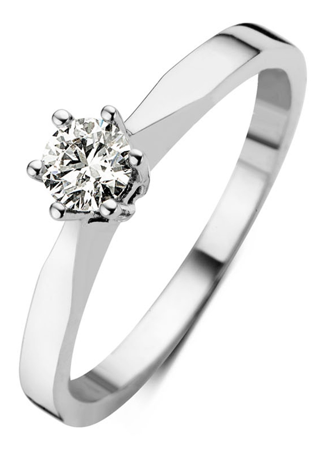 Diamond Point Witgouden solitair groeibriljant ring, 0.28 ct. 0.28 ct diamant Groeibriljant - voorkant witgoud