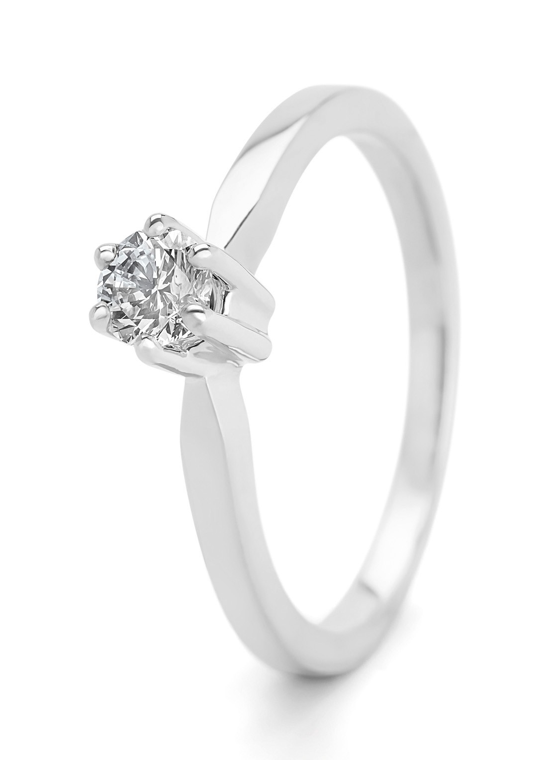 Diamond Point Witgouden solitair groeibriljant ring, 0.32 ct. 0.32 ct diamant Groeibriljant - voorkant witgoud