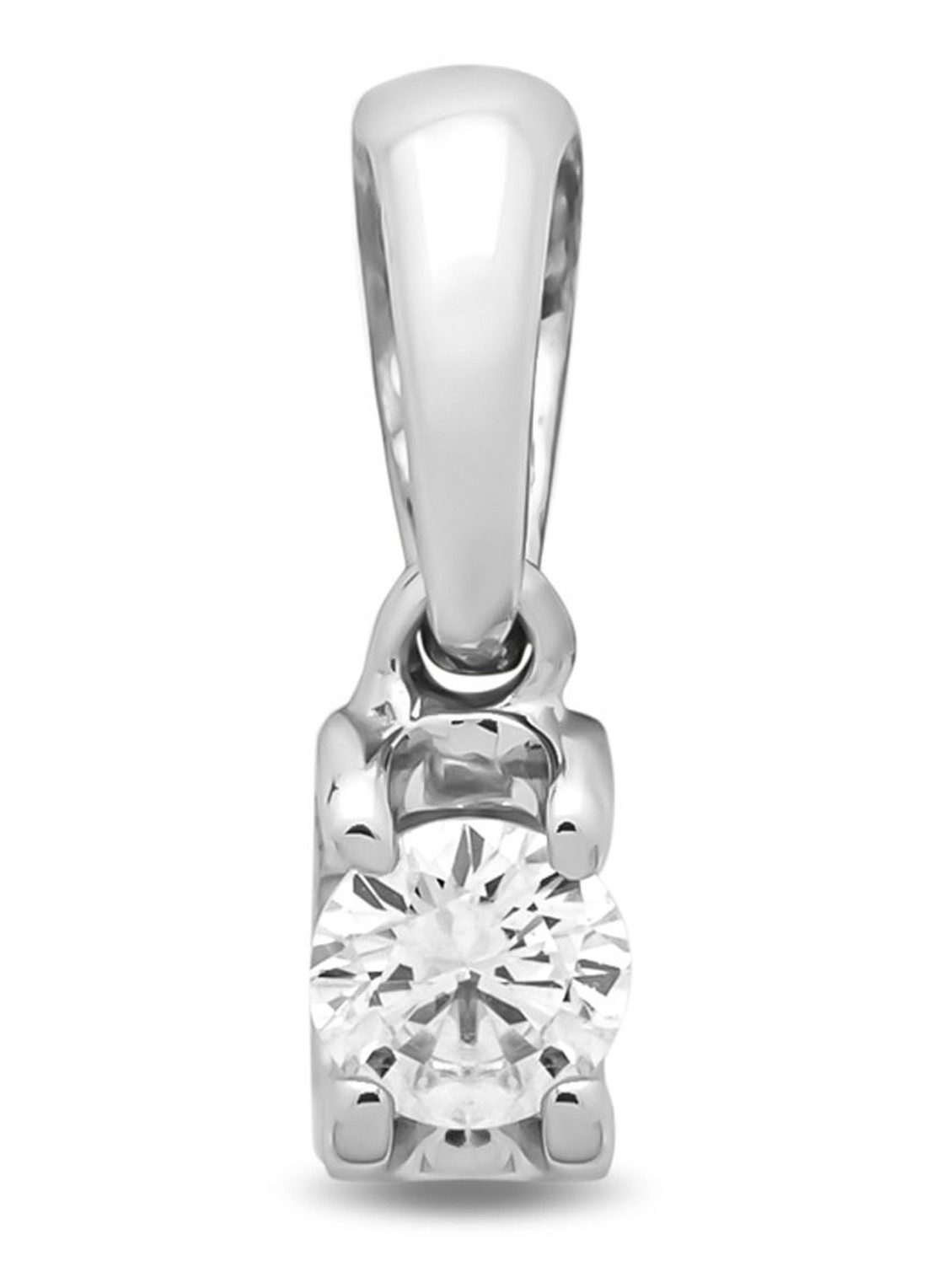 Diamond Point Witgouden solitair hanger, 0.08 ct diamant, Groeibriljant - voorkant witgoud