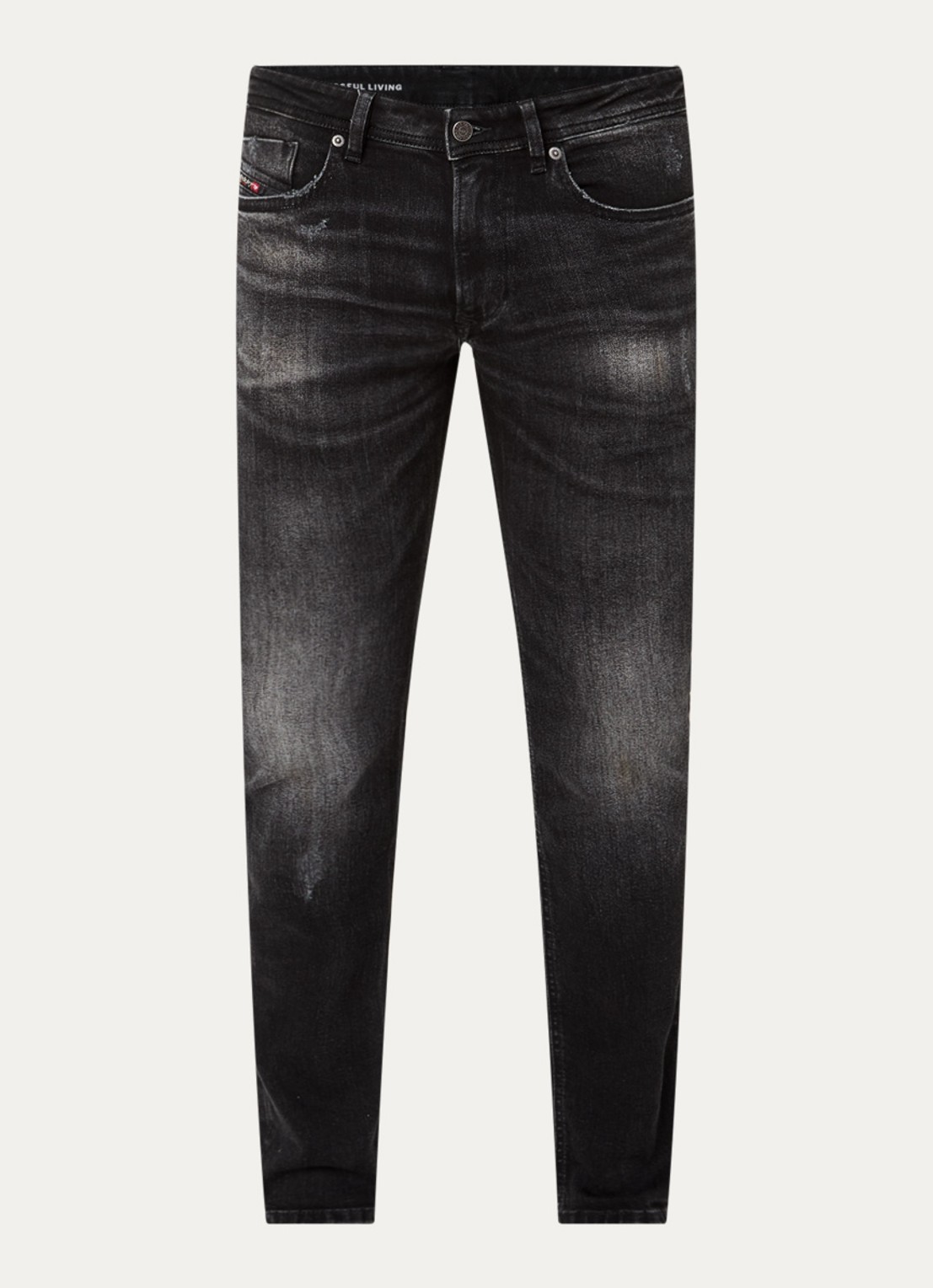 Diesel 1979 Sleenker skinny jeans met gekleurde wassing - voorkant 2 zwart