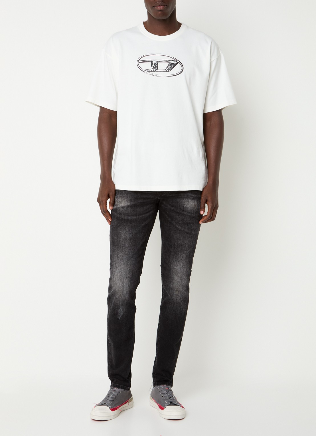 Diesel 1979 Sleenker skinny jeans met gekleurde wassing - voorkant 3 zwart