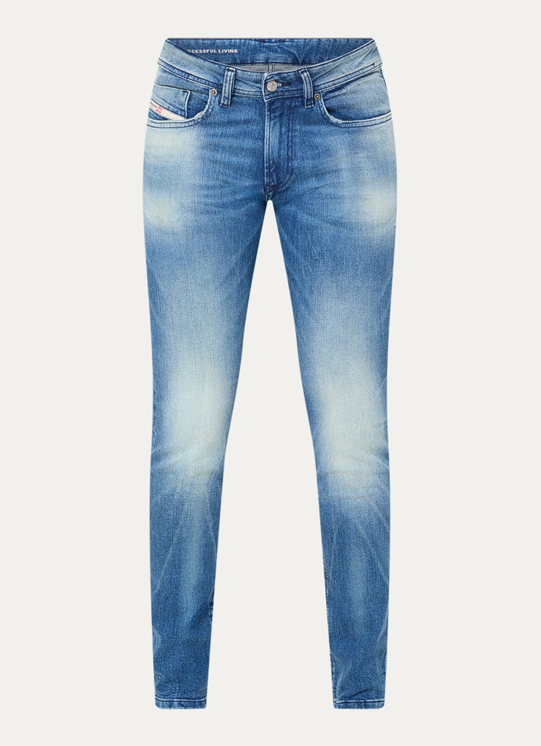 Diesel 1979 Sleenker skinny jeans met medium wassing en verwassen afwerking - voorkant 4 indigo