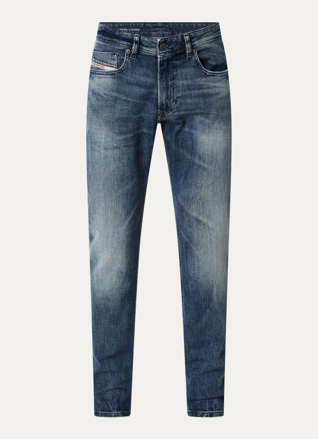 Diesel 1979 Slim fit jeans met gekleurde wassing en steekzakken - voorkant 4 indigo