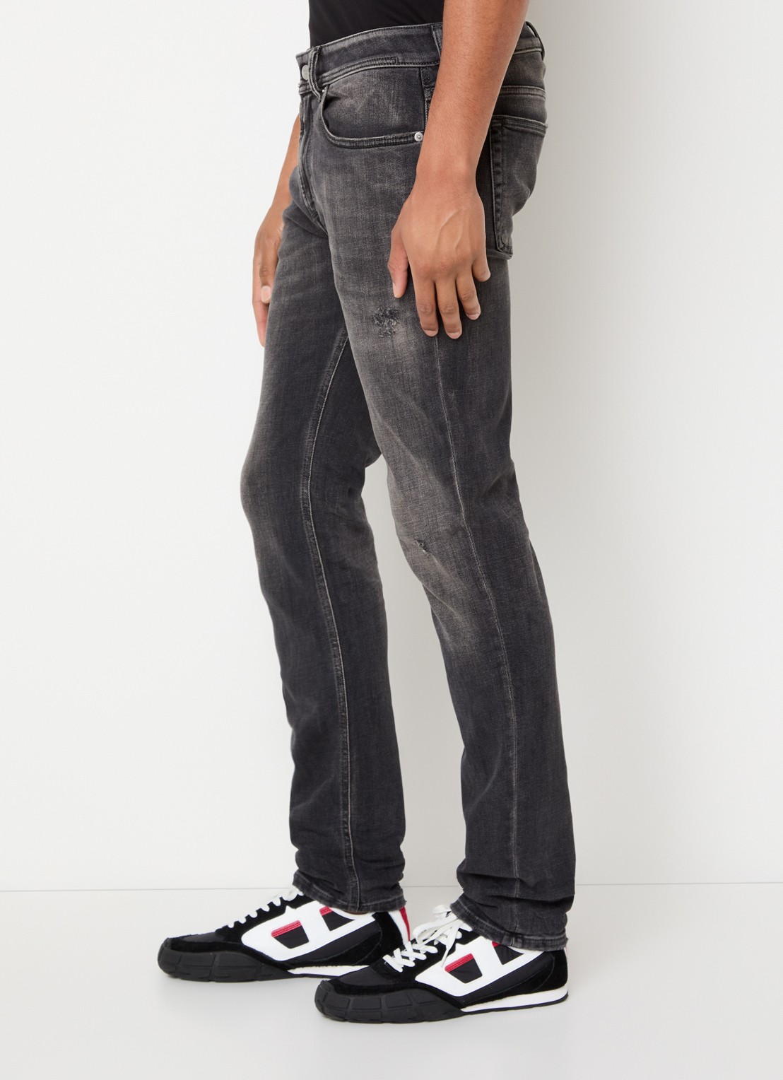 Diesel 1979 slim fit jeans met gekleurde wassing - detail 2 antraciet