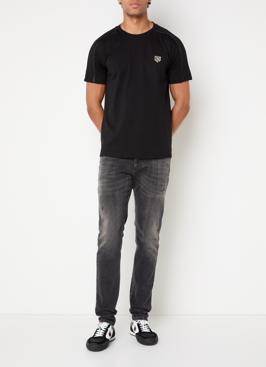 Diesel 1979 slim fit jeans met gekleurde wassing - voorkant 4 antraciet
