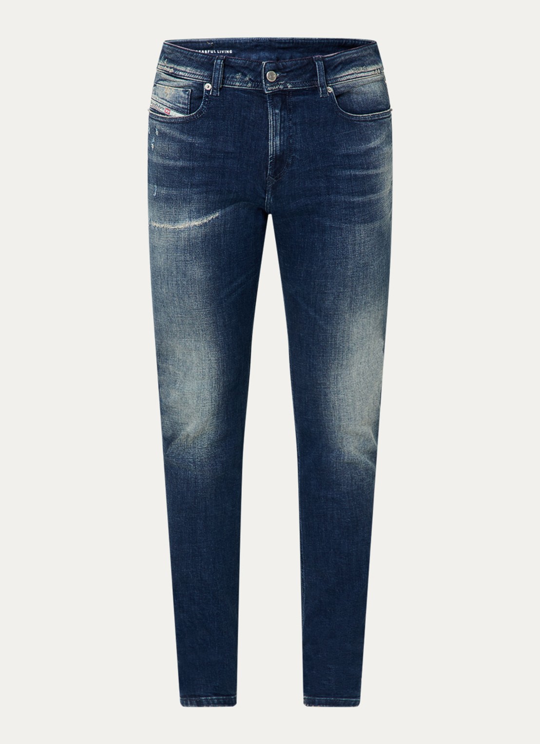 Diesel 1979 straight leg jeans met medium wassing - voorkant 4 indigo