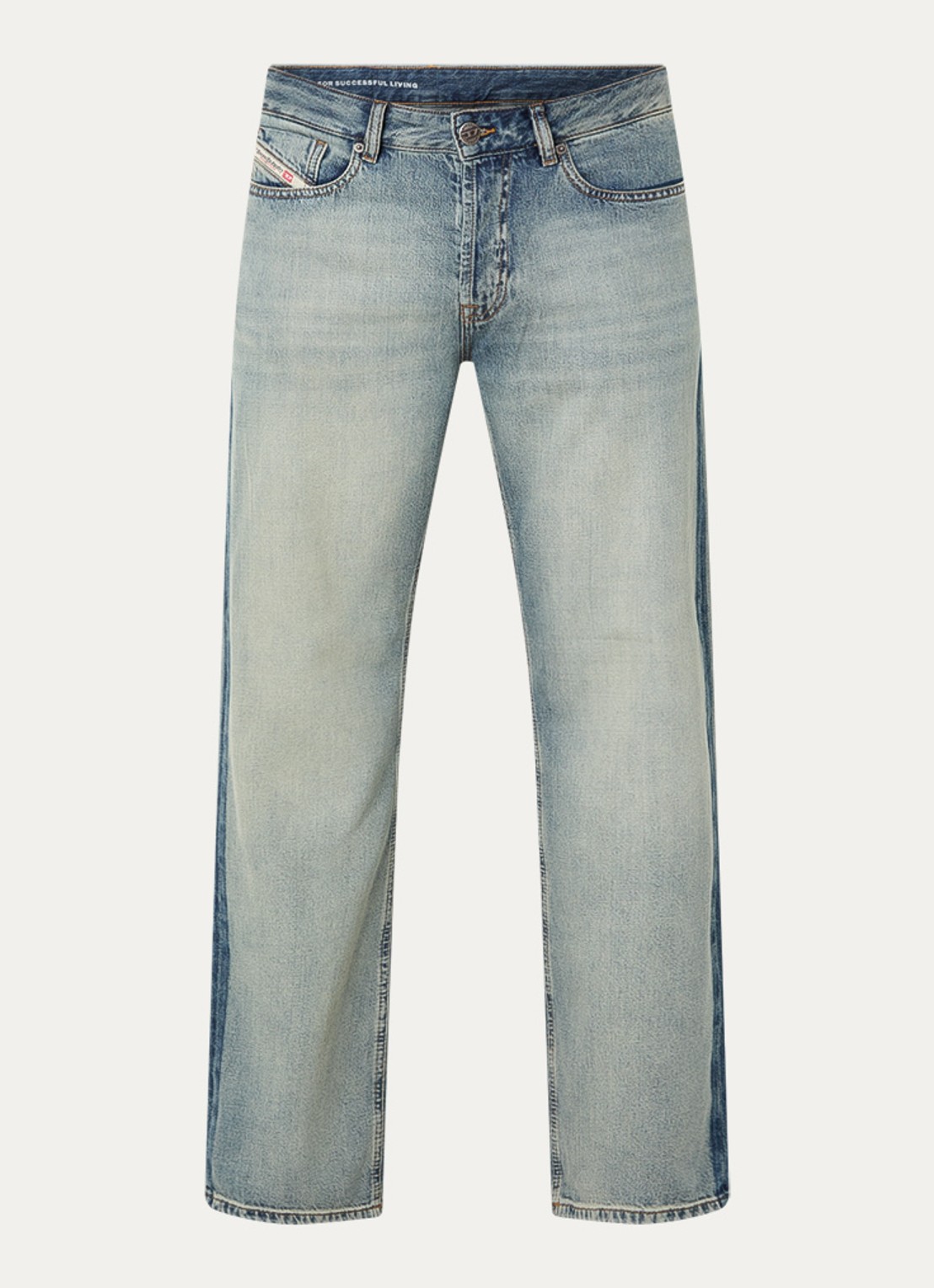Diesel 1980 D-Eeper-S straight leg jeans  met lichte wassing - voorkant indigo