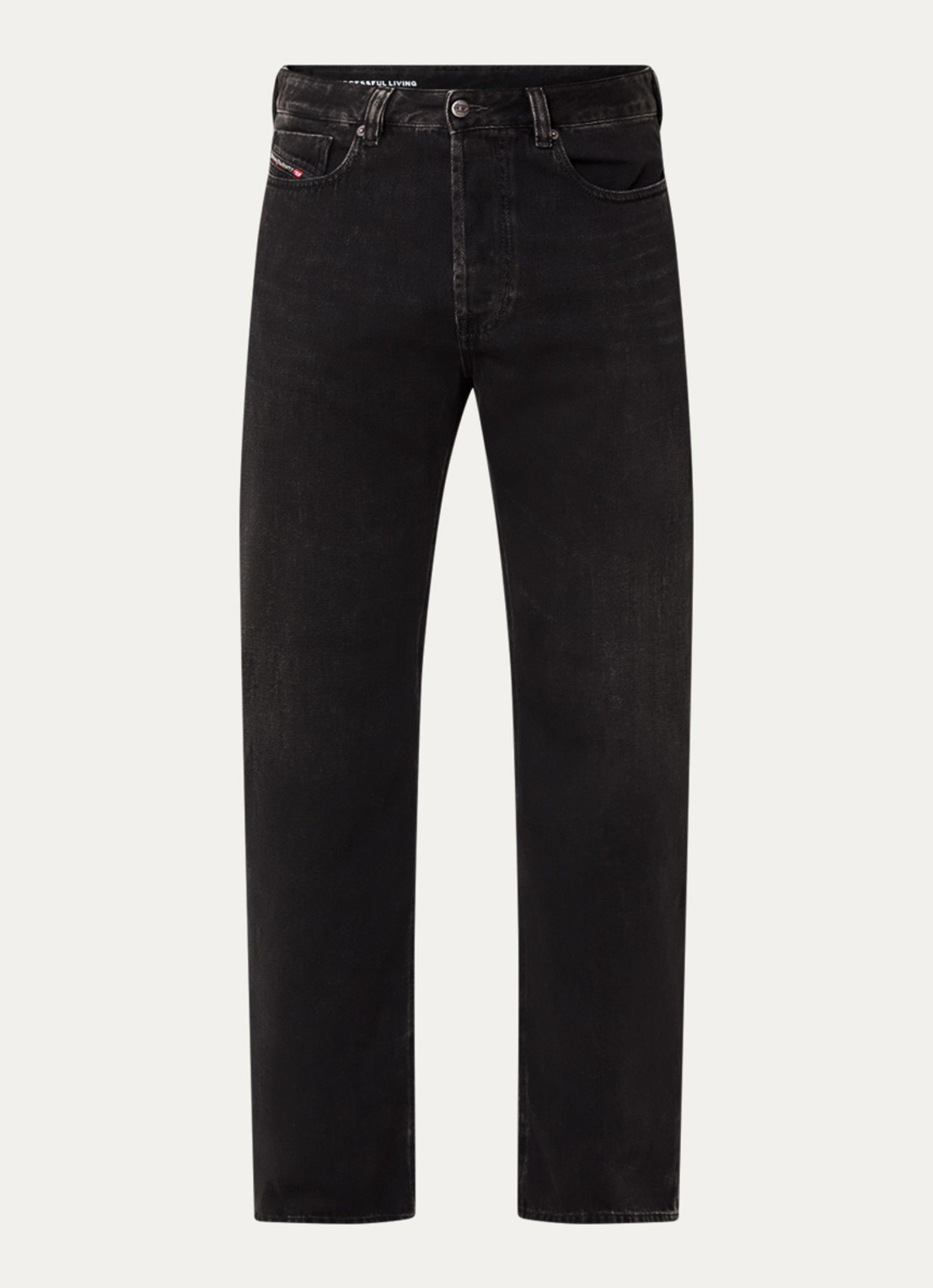 Diesel 1980 D-Eeper straight leg jeans met gekleurde wassing - voorkant antraciet