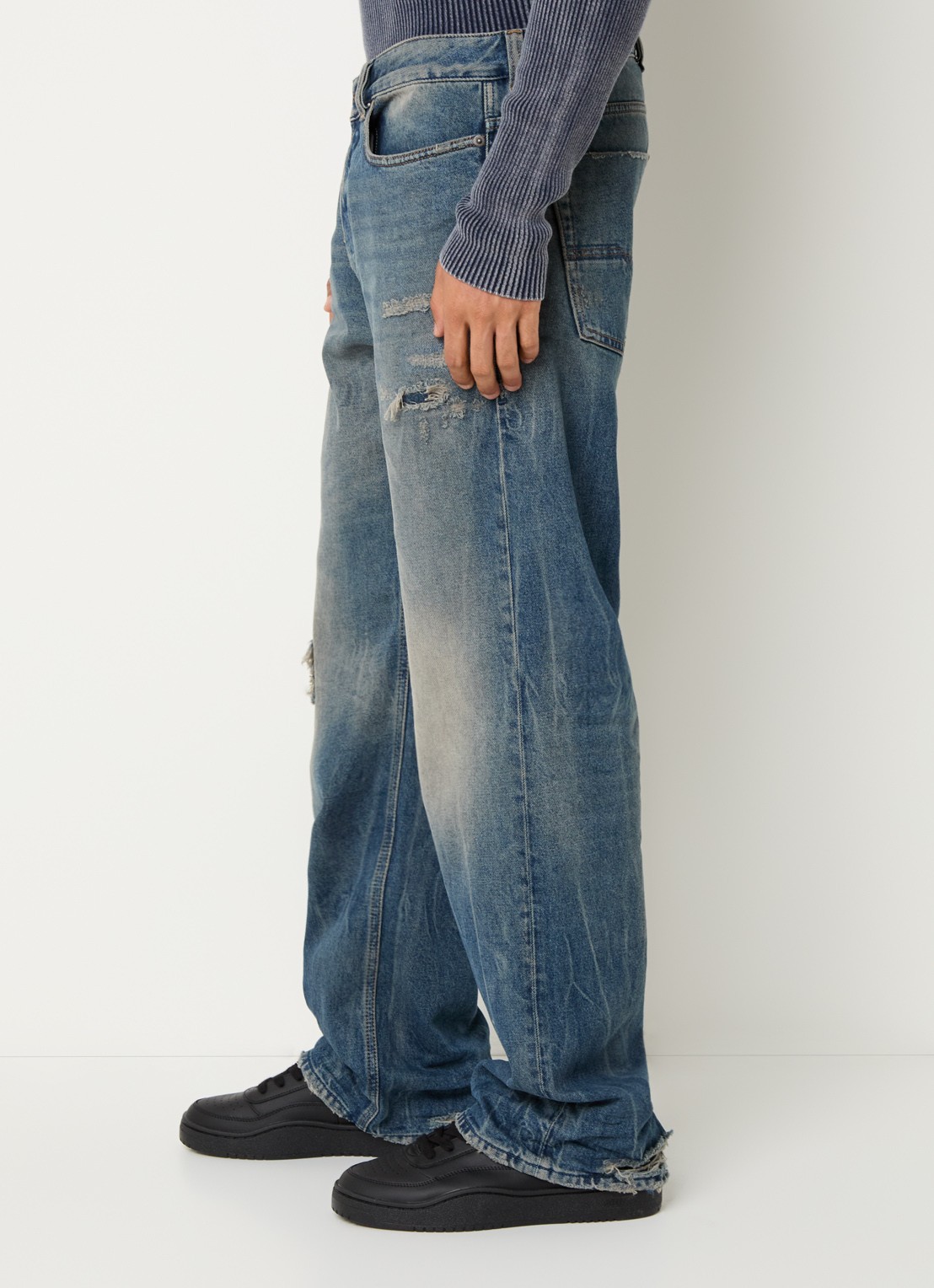 Diesel 1980 D-Eeper straight leg jeans met lichte wassing - detail 5 indigo