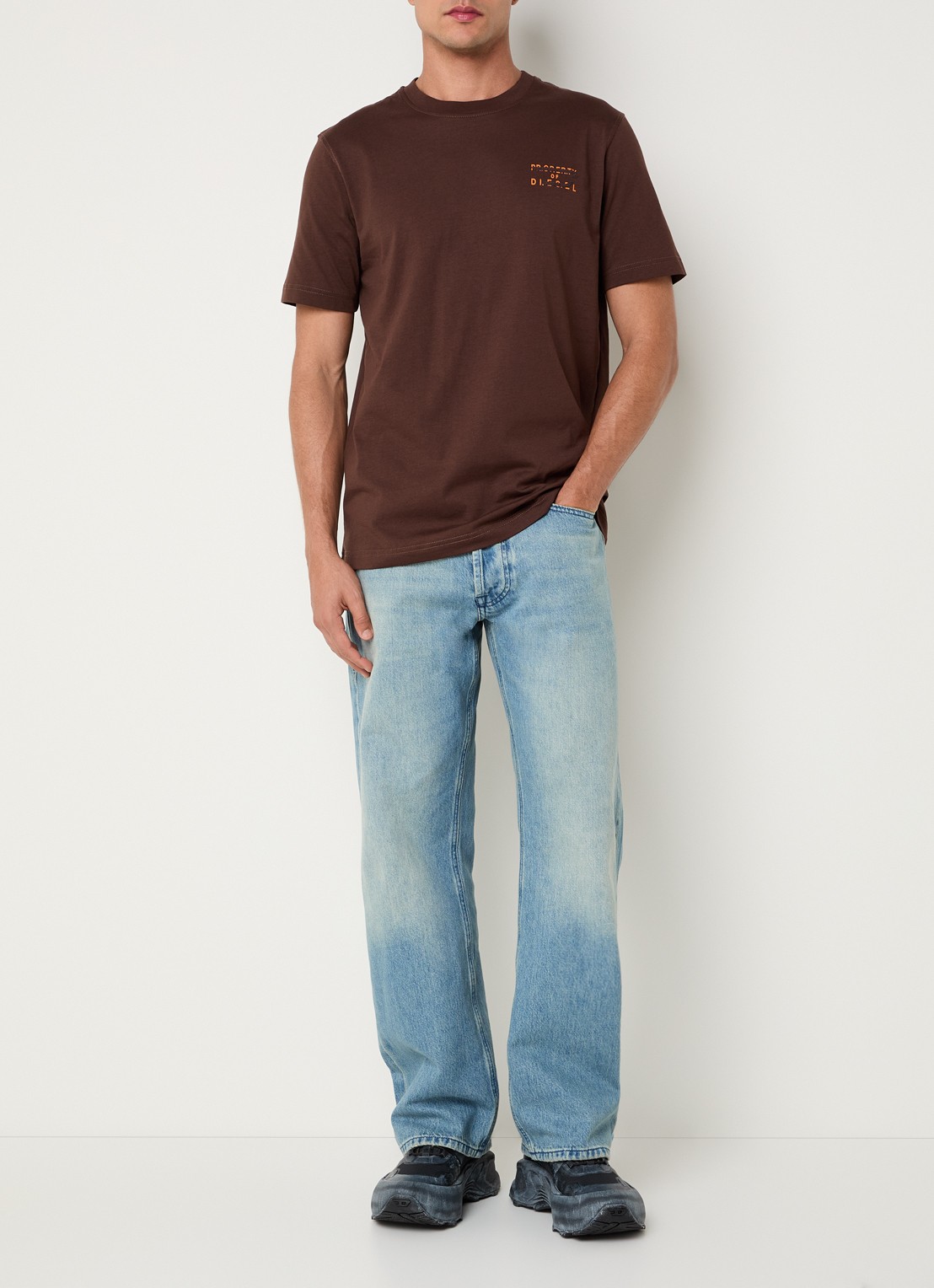 Diesel 1980 D-Eeper straight leg jeans met lichte wassing - voorkant 2 indigo