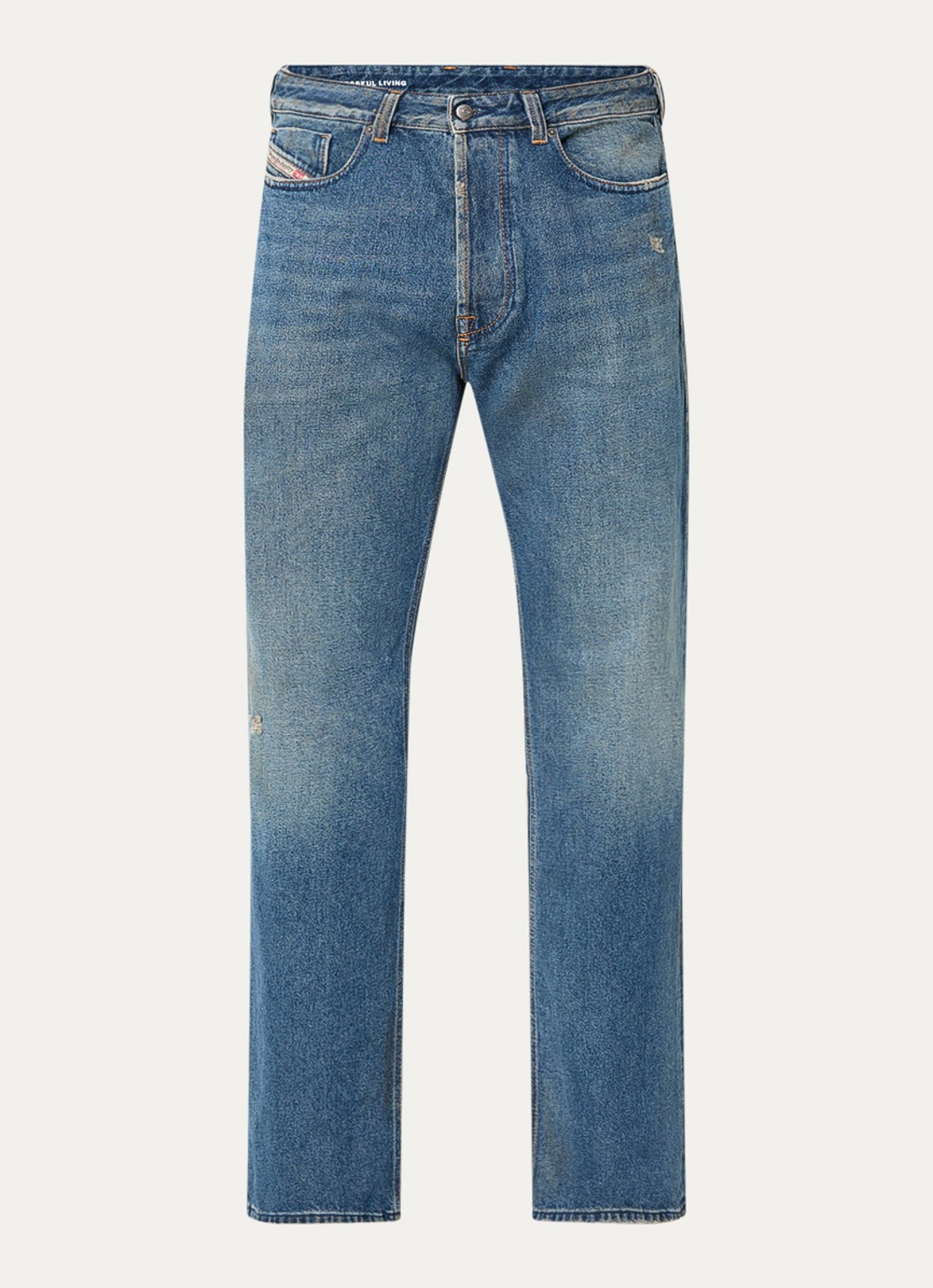Diesel 1980 D-Eeper straight leg jeans met medium wassing - voorkant indigo