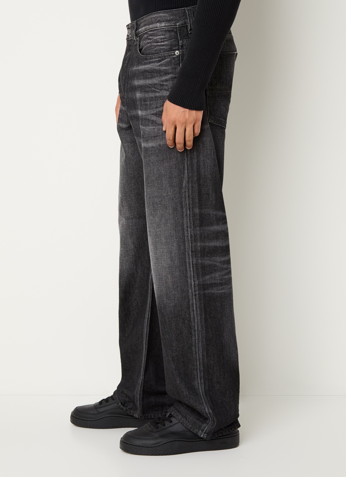 Diesel 1980 loose fit jeans met donkere wassing - detail 3 donkergrijs