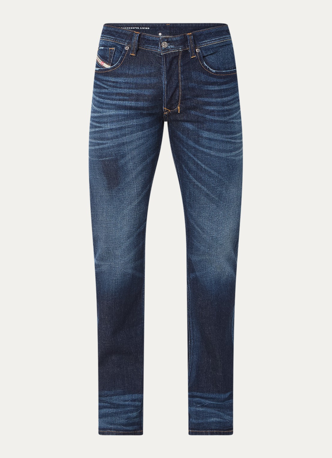 Diesel 1985 Larkee straight leg jeans met donkere wassing - voorkant indigo