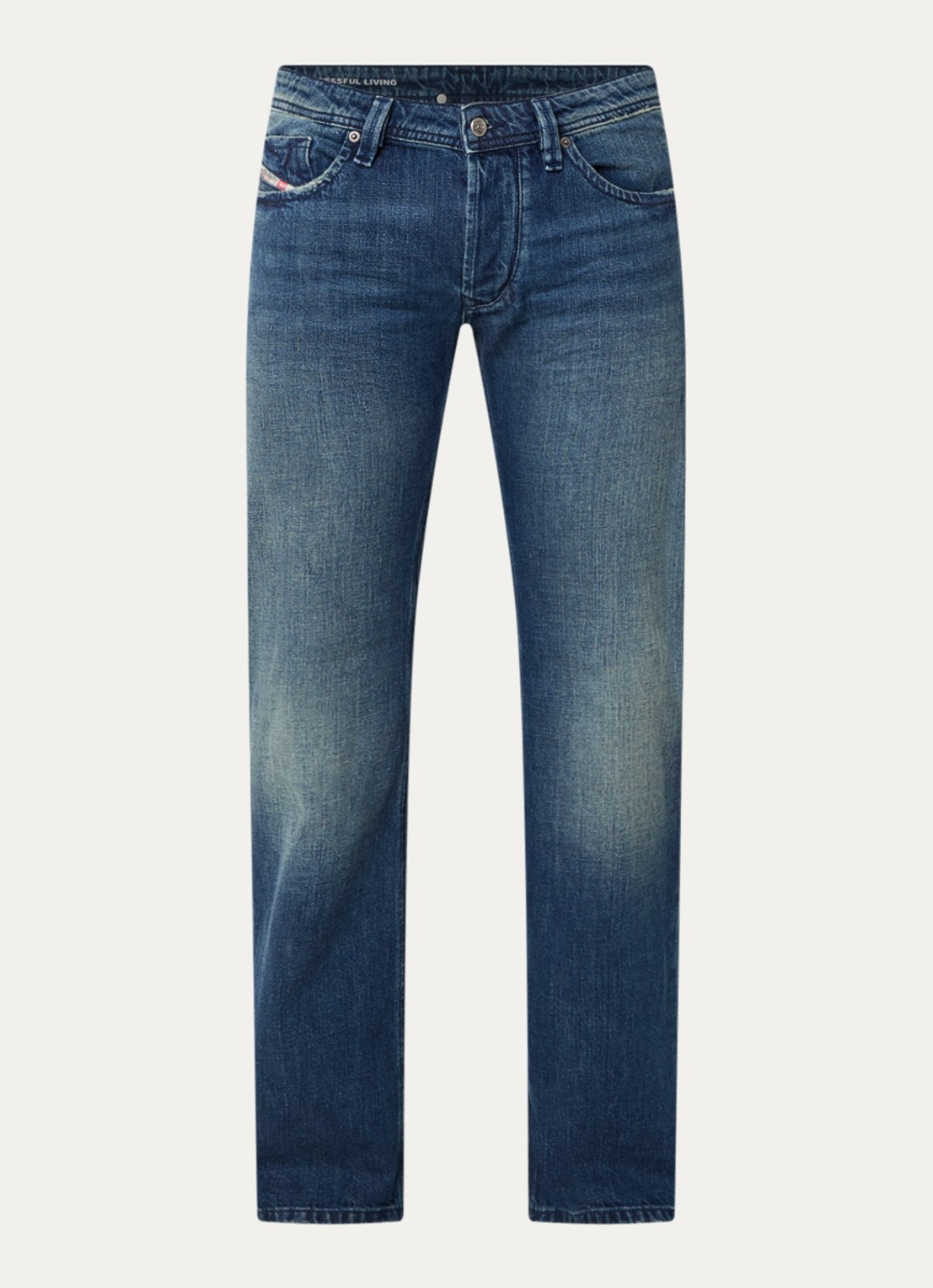 Diesel 1985 Larkee straight leg jeans met donkere wassing - voorkant indigo