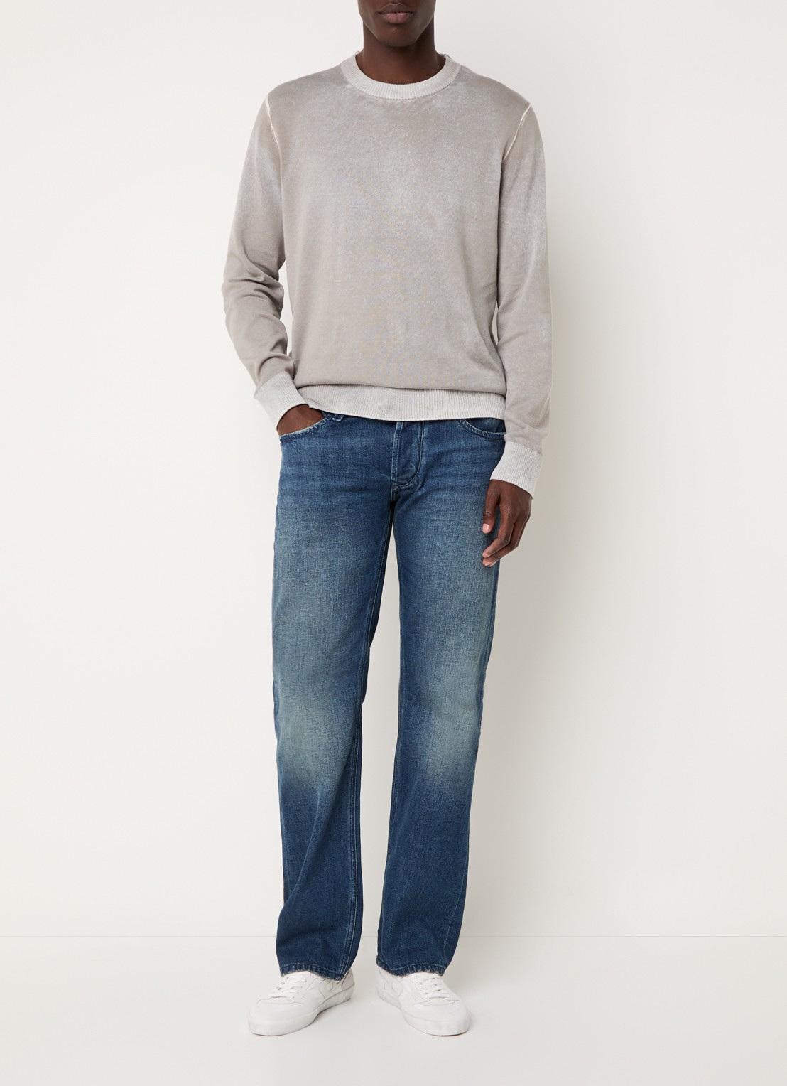 Diesel 1985 Larkee straight leg jeans met donkere wassing - voorkant 2 indigo