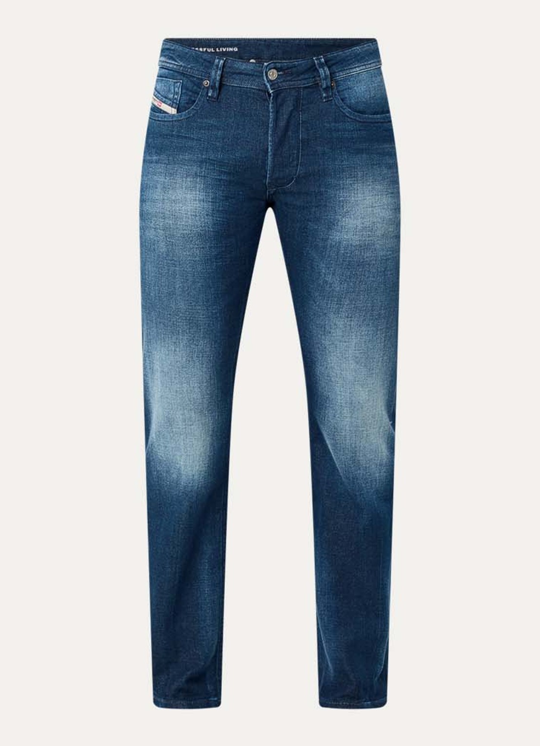 Diesel 1985 Larkee straight leg jeans met donkere wassing - voorkant 3 indigo