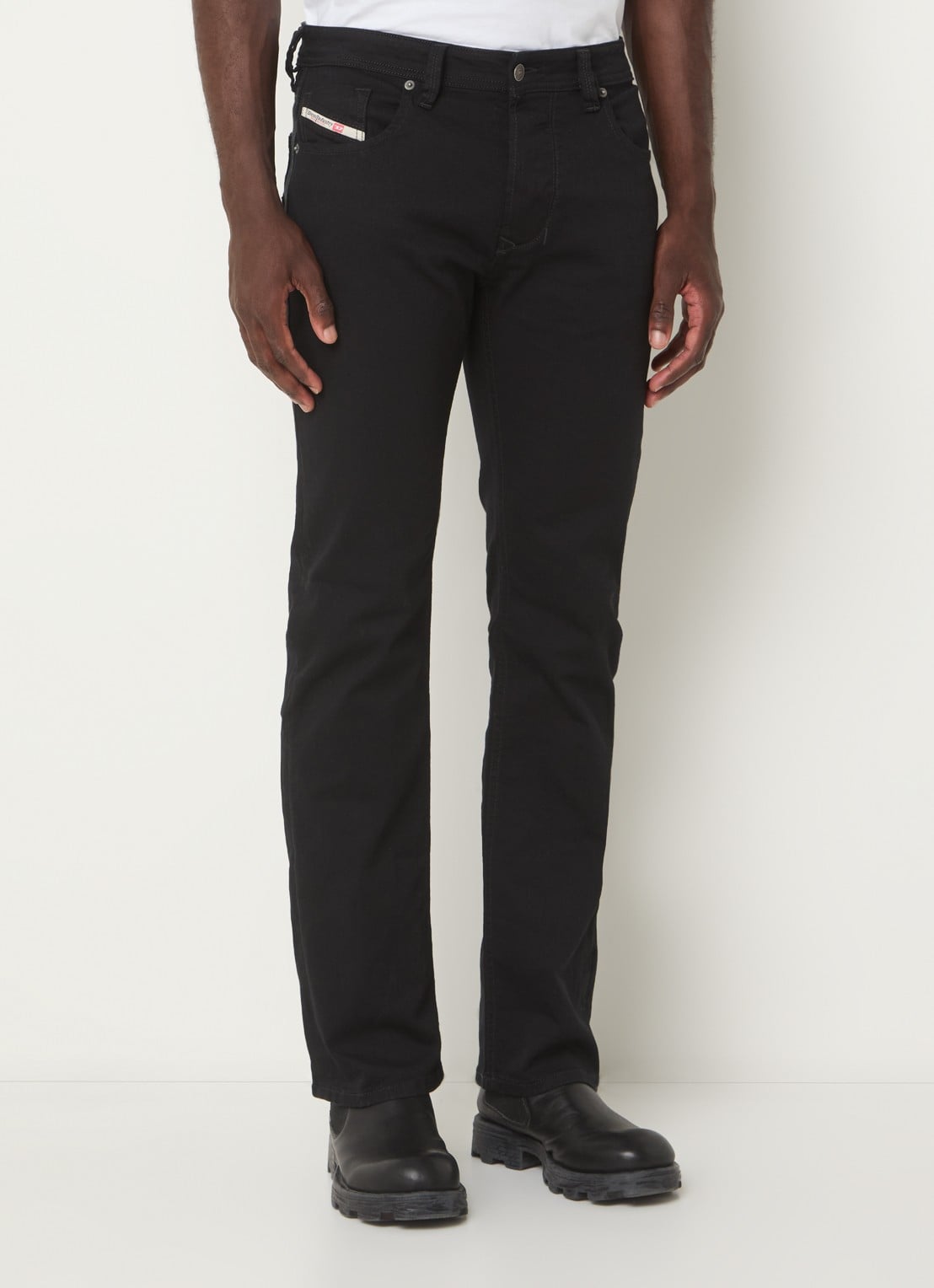 Diesel 1985 Larkee straight leg jeans met gekleurde wassing - detail 4 zwart