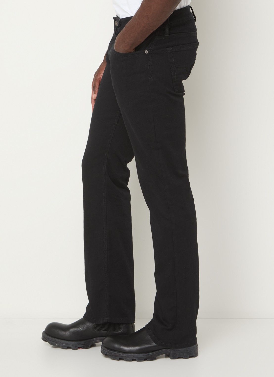 Diesel 1985 Larkee straight leg jeans met gekleurde wassing - detail 5 zwart