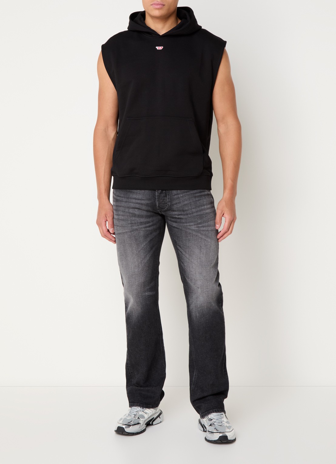 Diesel 1985 Larkee straight leg jeans met gekleurde wassing - voorkant 5 antraciet