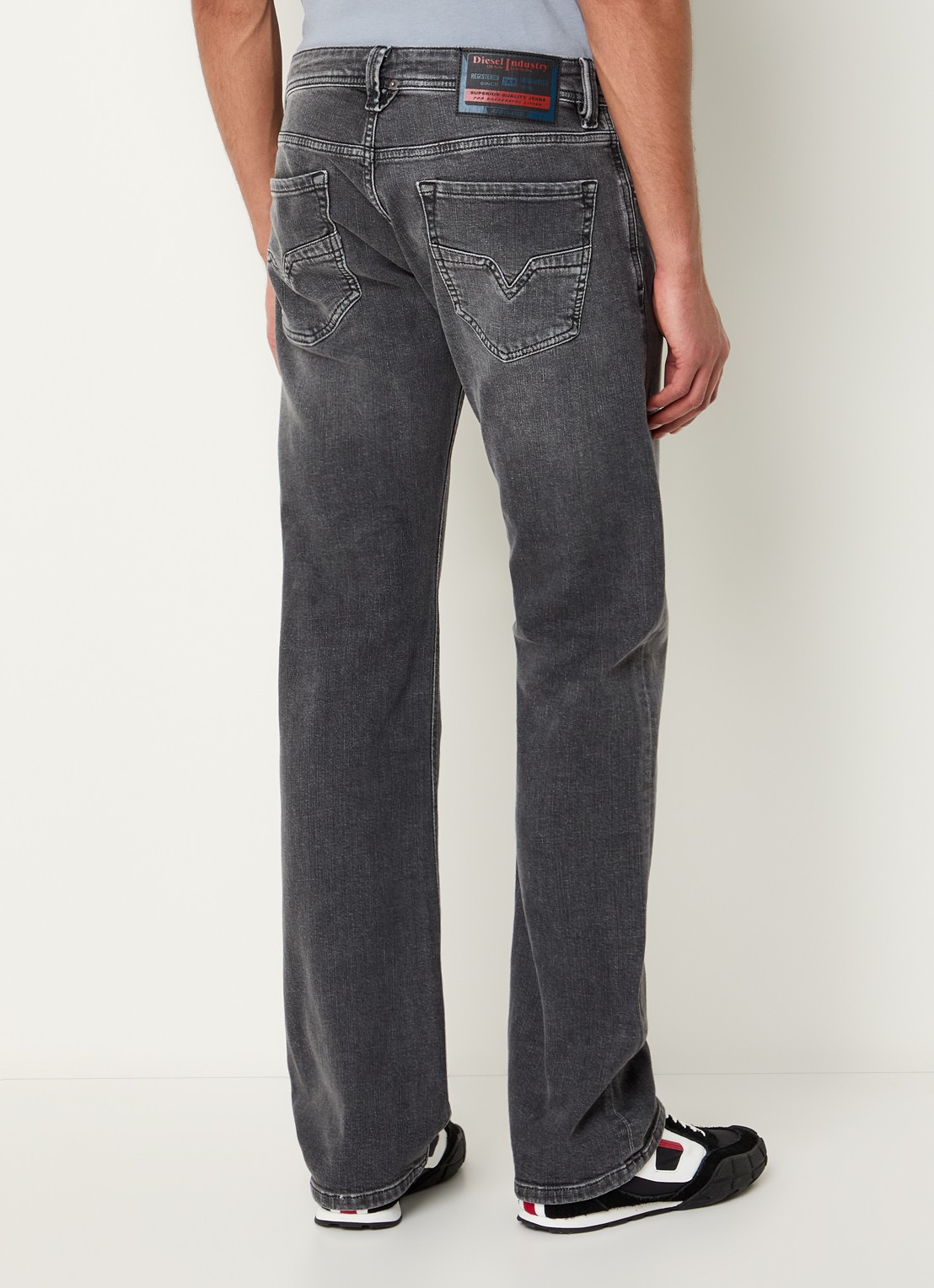 Diesel 1985 Larkee straight leg jeans met gekleurde wassing  - achterkant 3 donkergrijs
