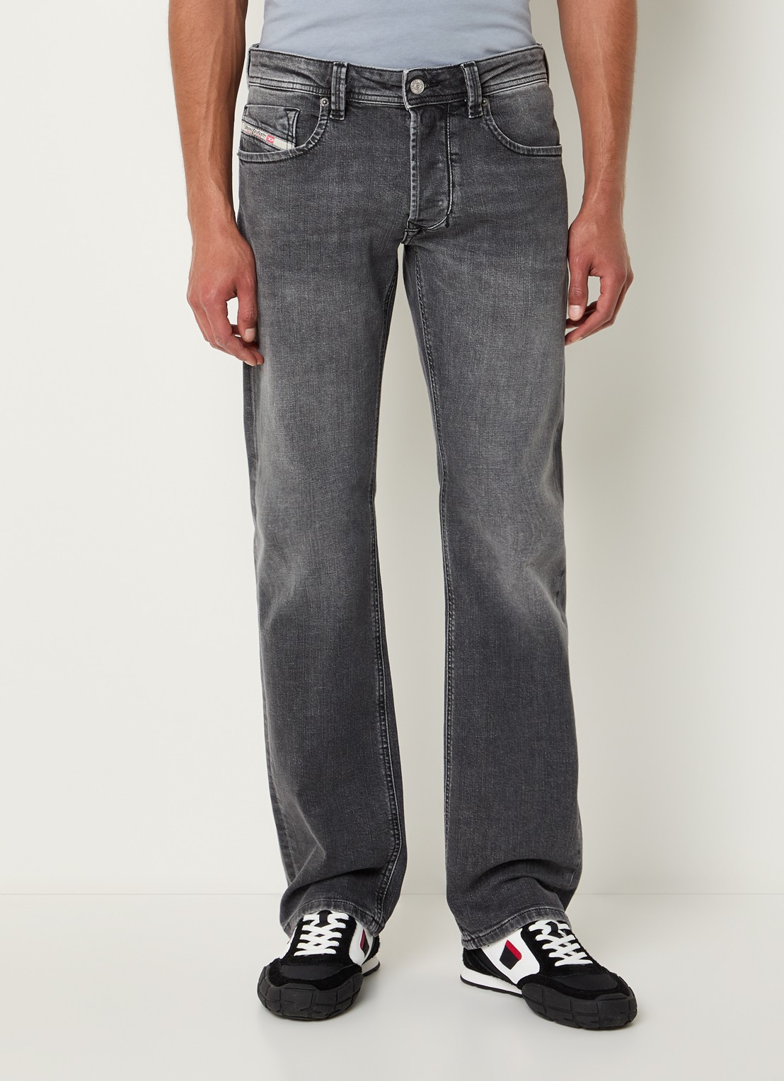 Diesel 1985 Larkee straight leg jeans met gekleurde wassing  - detail 4 donkergrijs