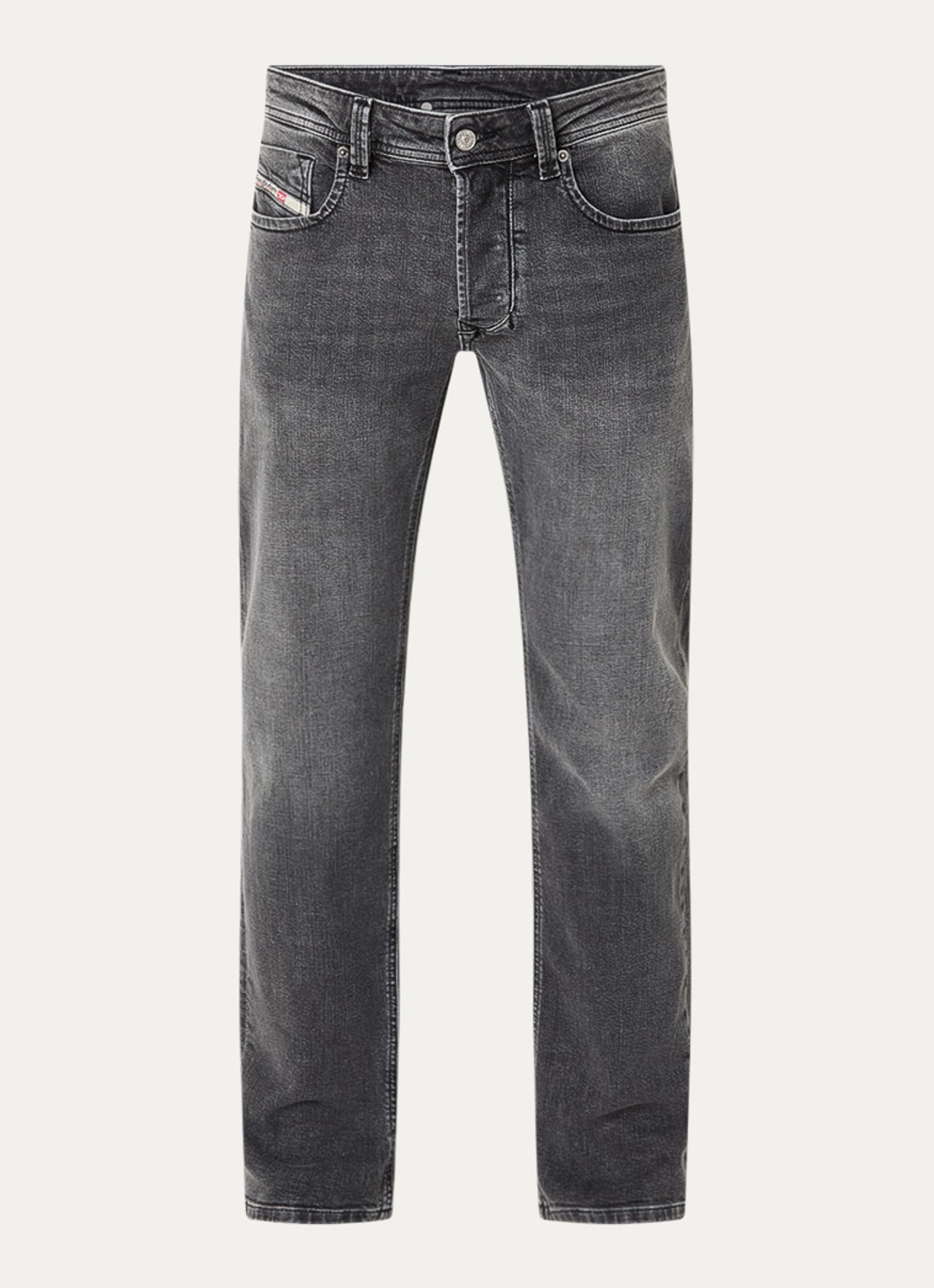 Diesel 1985 Larkee straight leg jeans met gekleurde wassing  - voorkant donkergrijs