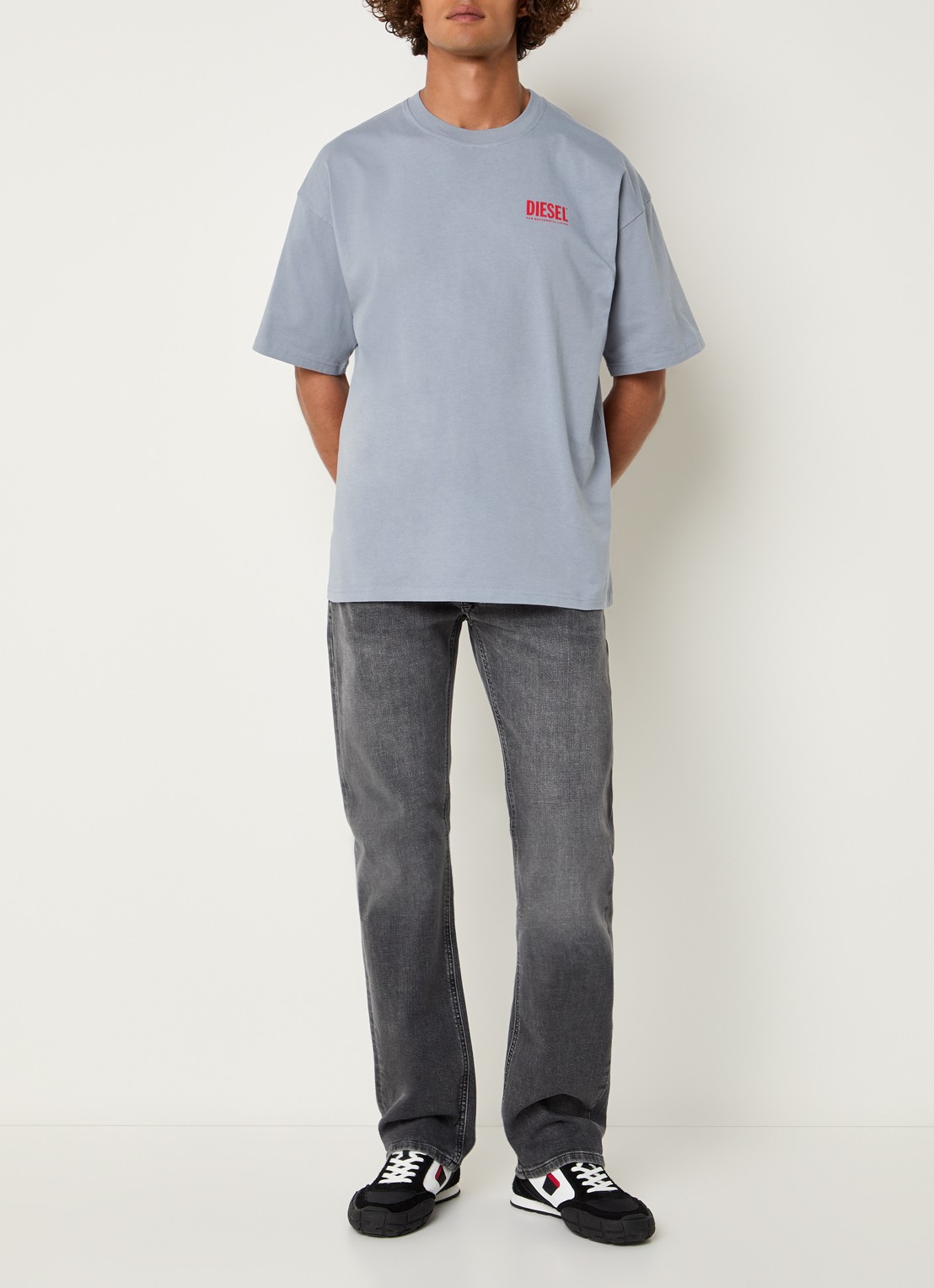 Diesel 1985 Larkee straight leg jeans met gekleurde wassing  - voorkant 2 donkergrijs