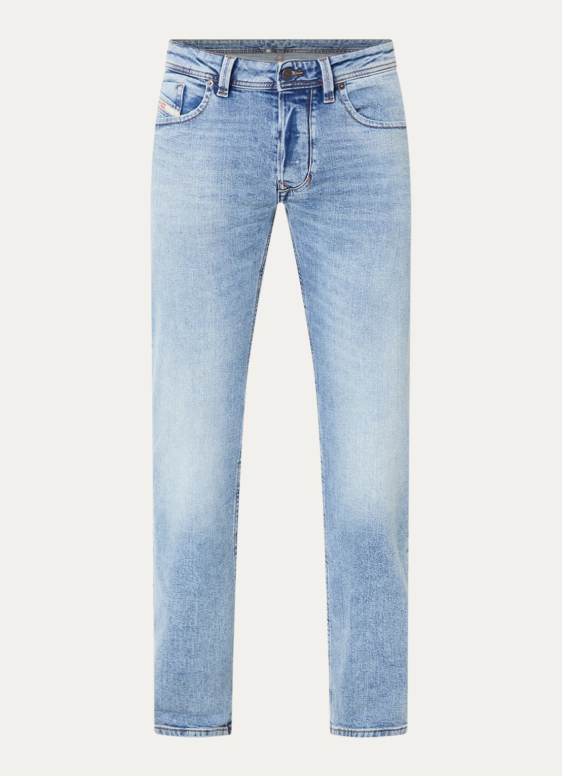 Diesel 1985 Larkee straight leg jeans met lichte wassing - voorkant 4 indigo
