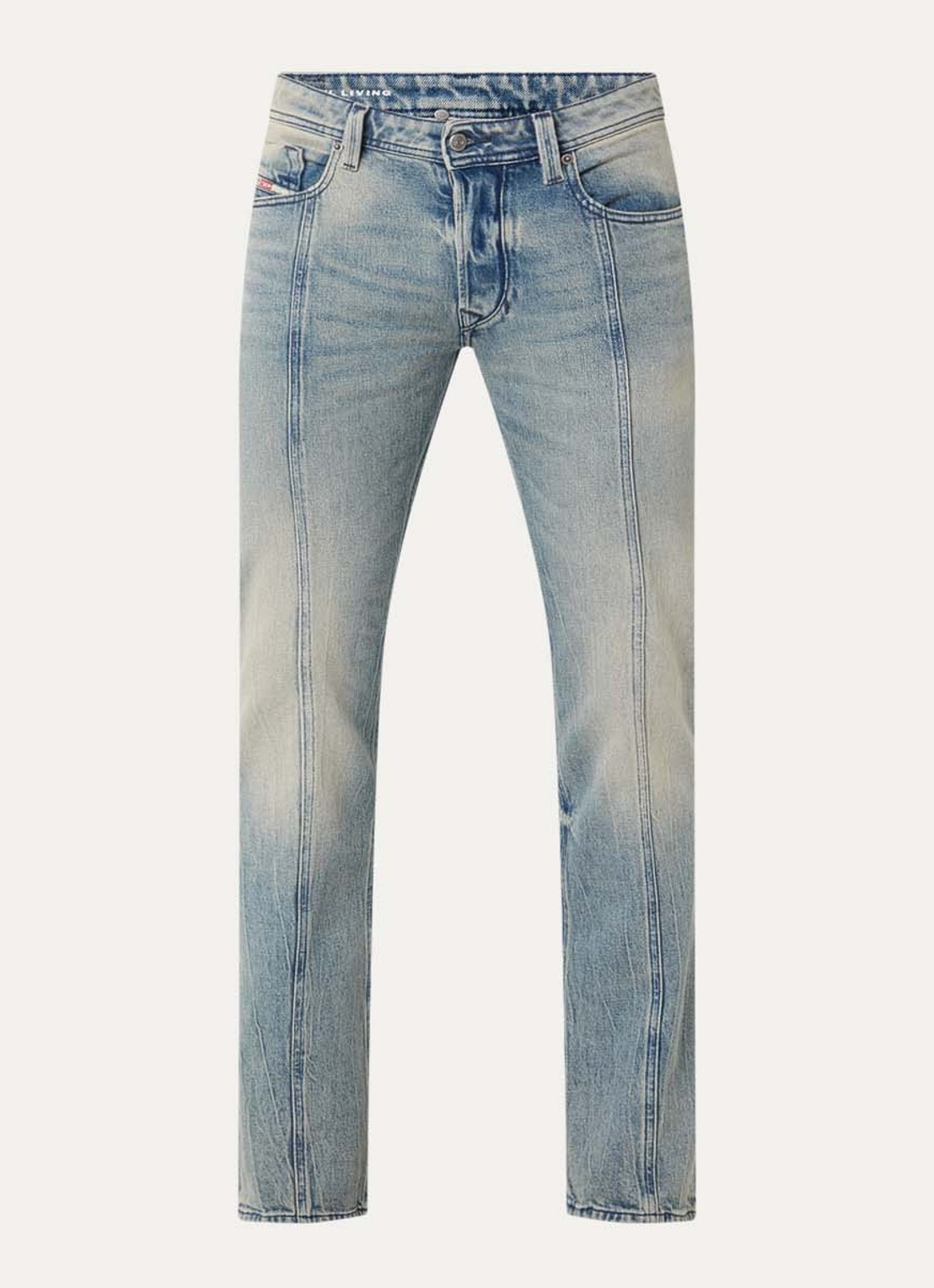 Diesel 1985 Larkee straight leg jeans met verwassen afwerking - voorkant 2 indigo